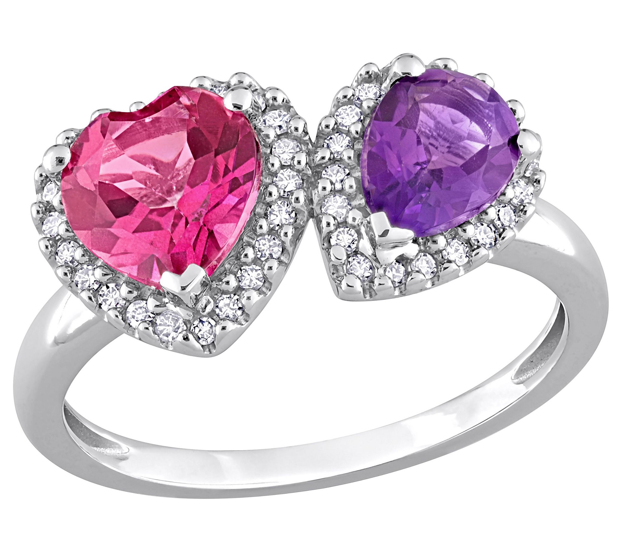 Bellini Topaz Amethyst & 0.20 Diamond Ring, 14K Gold