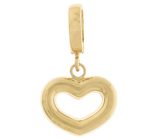 EternaGold Polished Open Heart Charm Enhancer, 14K Gold
