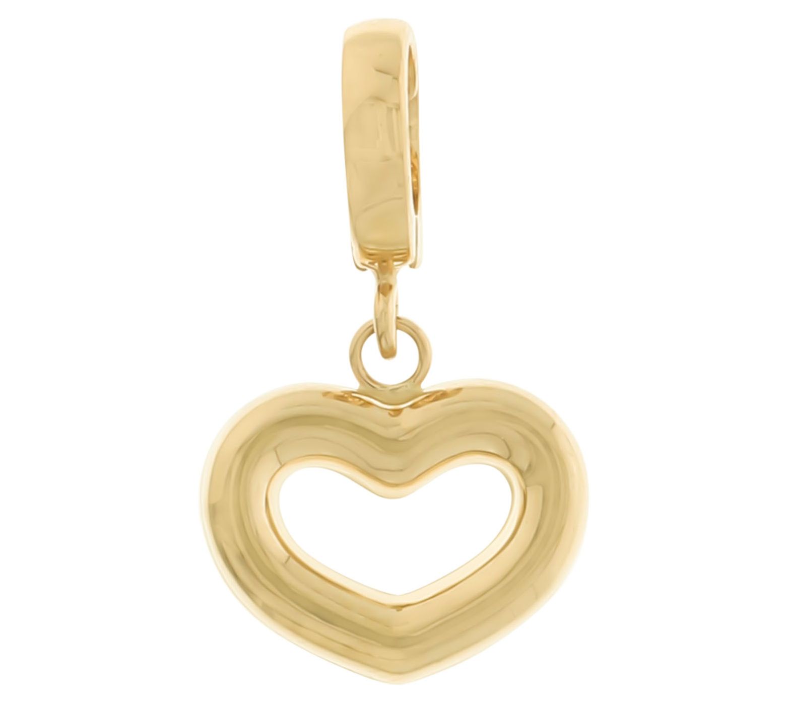 EternaGold Polished Open Heart Charm Enhancer, 14K Gold