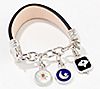 JUDITH Collection LUCKY Leather Bracelet with Charms, Sterl, 1 of 1