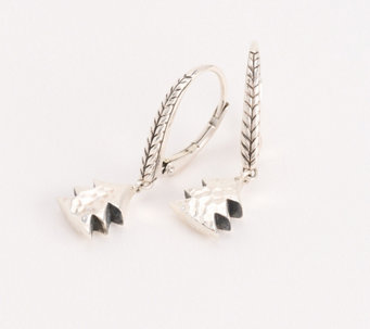 JAI Sterling Silver Symbols of Love Lever Back Earrings