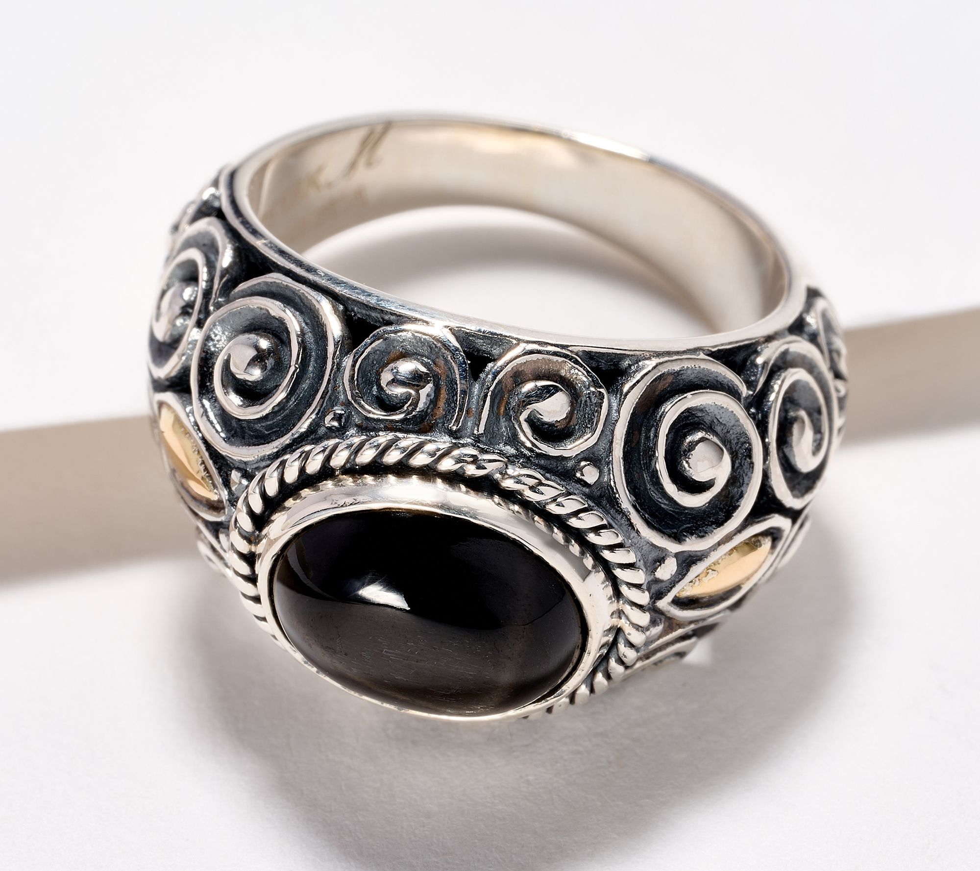 As Is Artisan Crafted by Robert Manse Black Diopside Ring