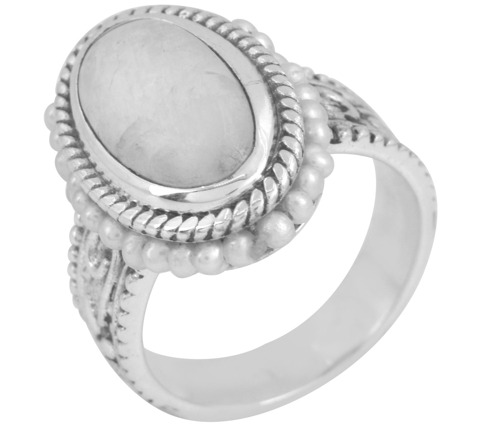 Artisan Crafted Sterling Moonstone & Cultured Pearl Ring