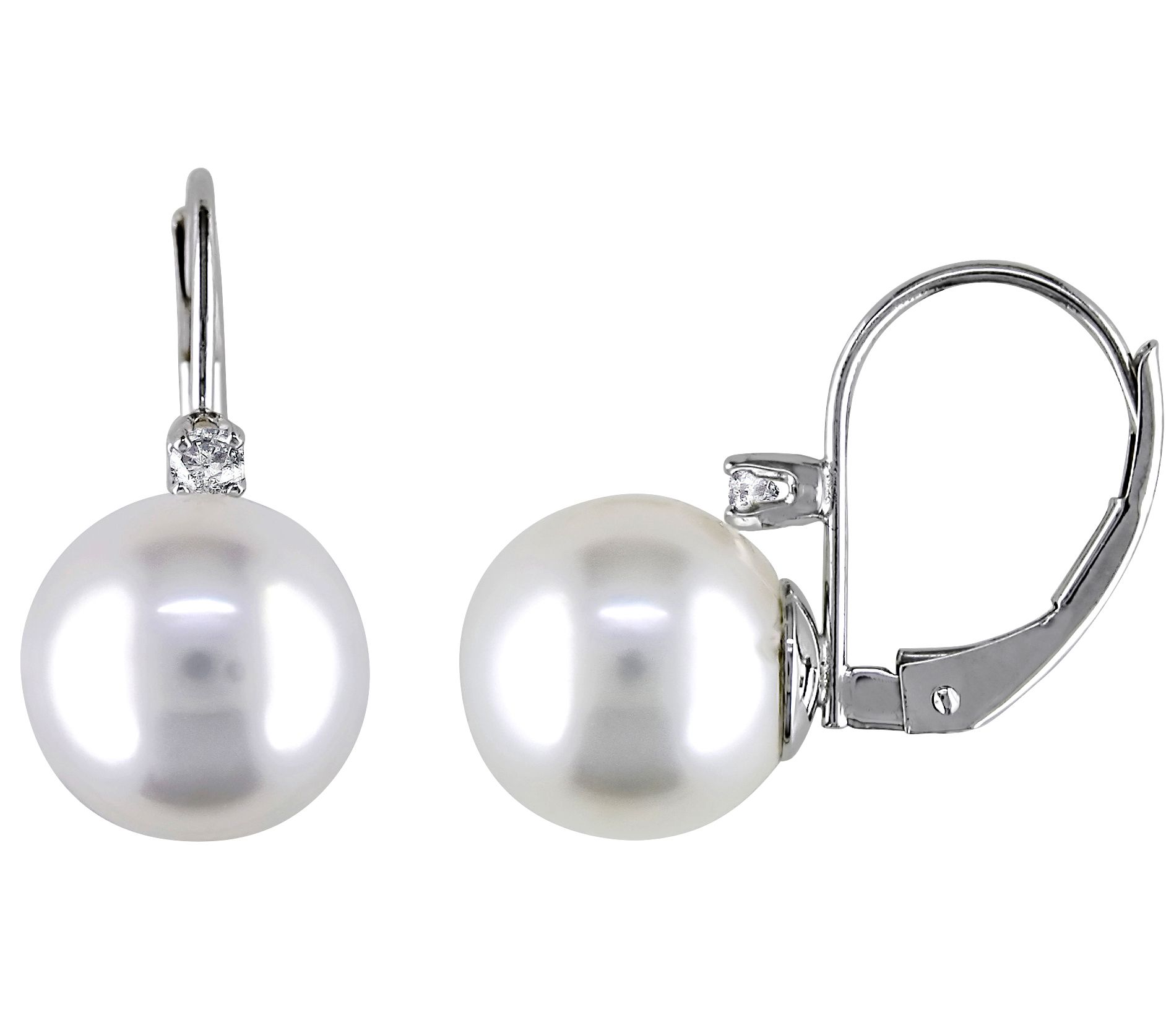 Affinity Cultured Pearl & Diamond Accent Earrings, 14K