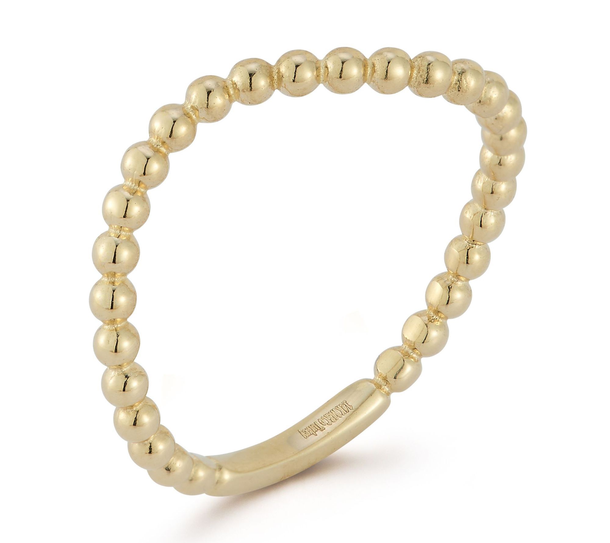 Luminosa Gold Beaded Wave Ring, 14K