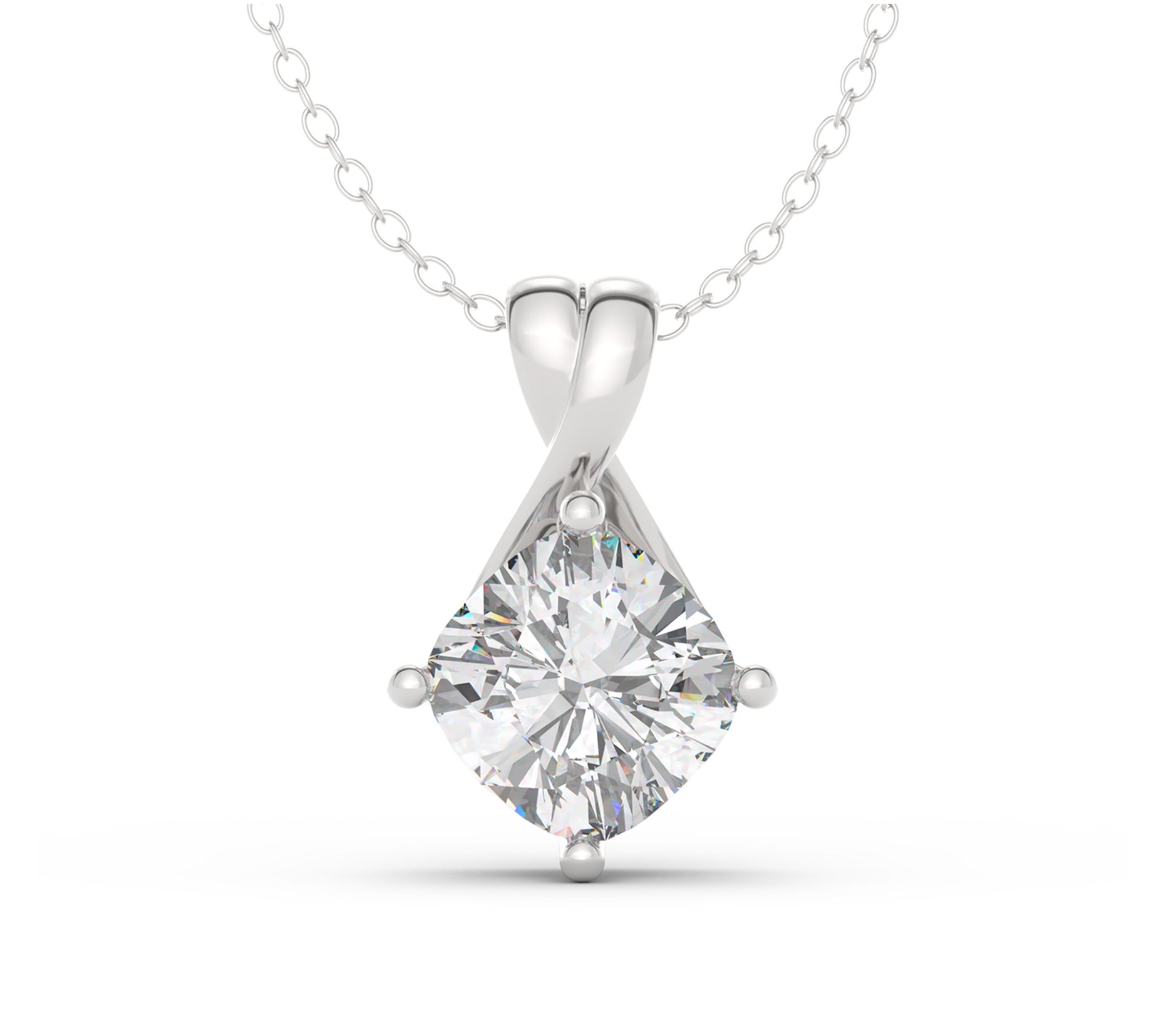 Brilliant Rose 3.00 cttw Lab Grown Diamond Necklace, 14K Gold