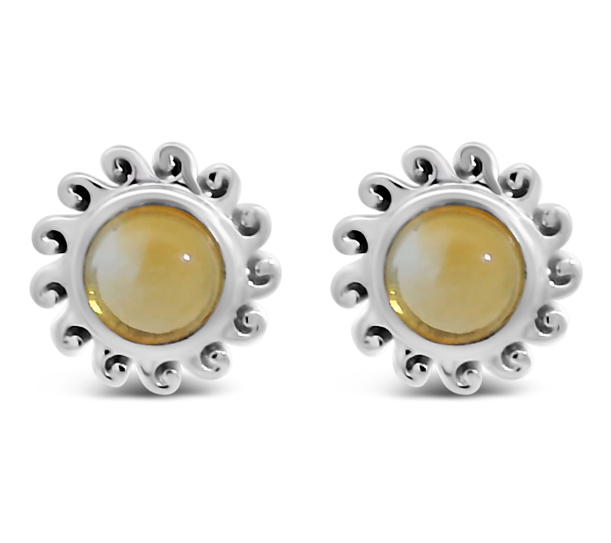 Goddaughters Sterling Silver Citrine Sun Stud Earrings