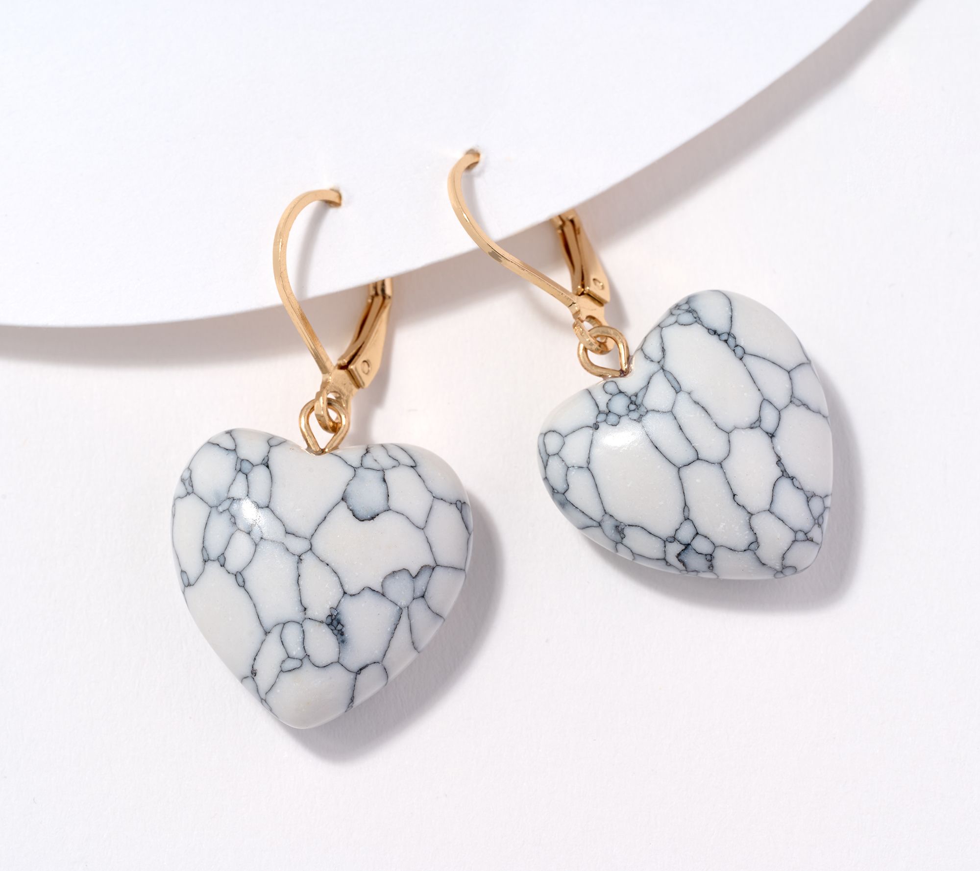 Joan Rivers Faux Gem Heart Leverback Earrings