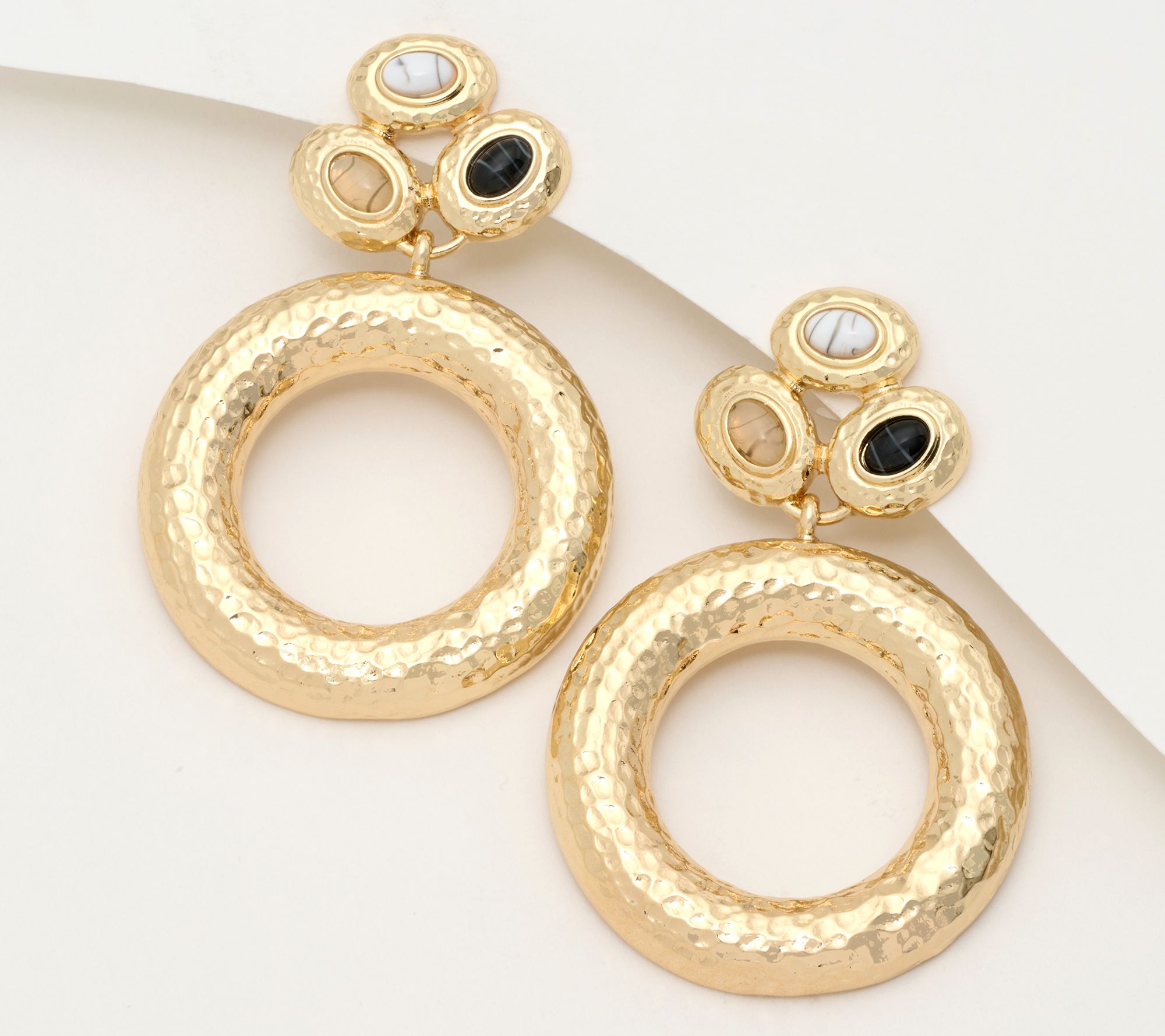 Susan Graver Classic Hammered Circle Earrings