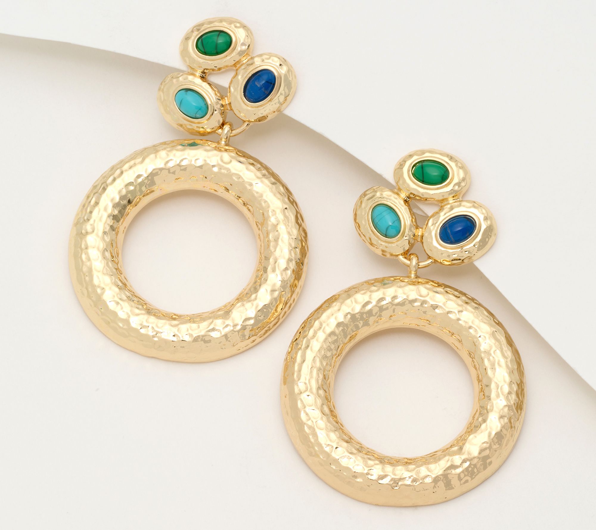 Susan Graver Classic Hammered Circle Earrings