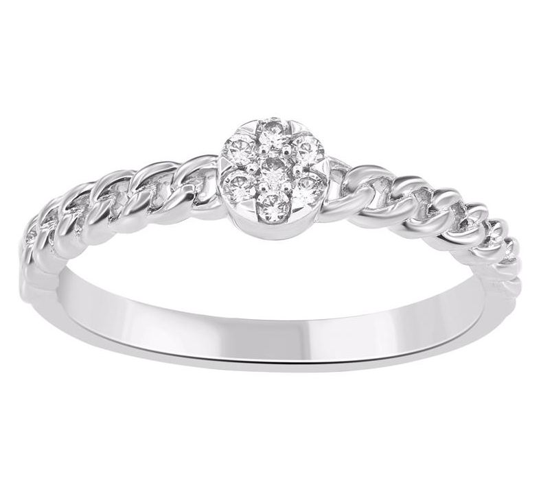 Accents by Affinity Diamond Curb Link Ring, Sterling Silver