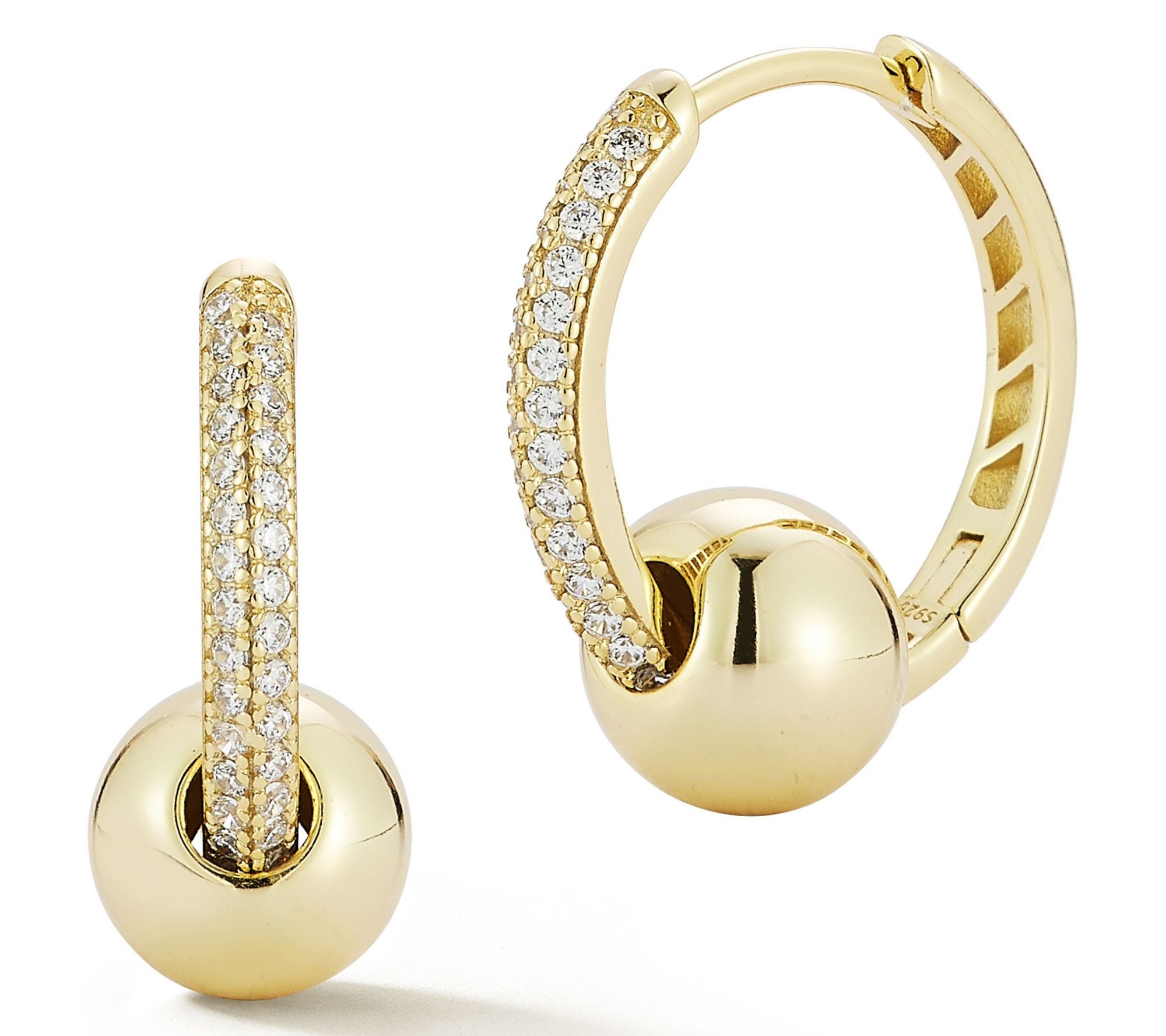 Rachel Zoe Slide Ball Hoop Earrings, Sterling