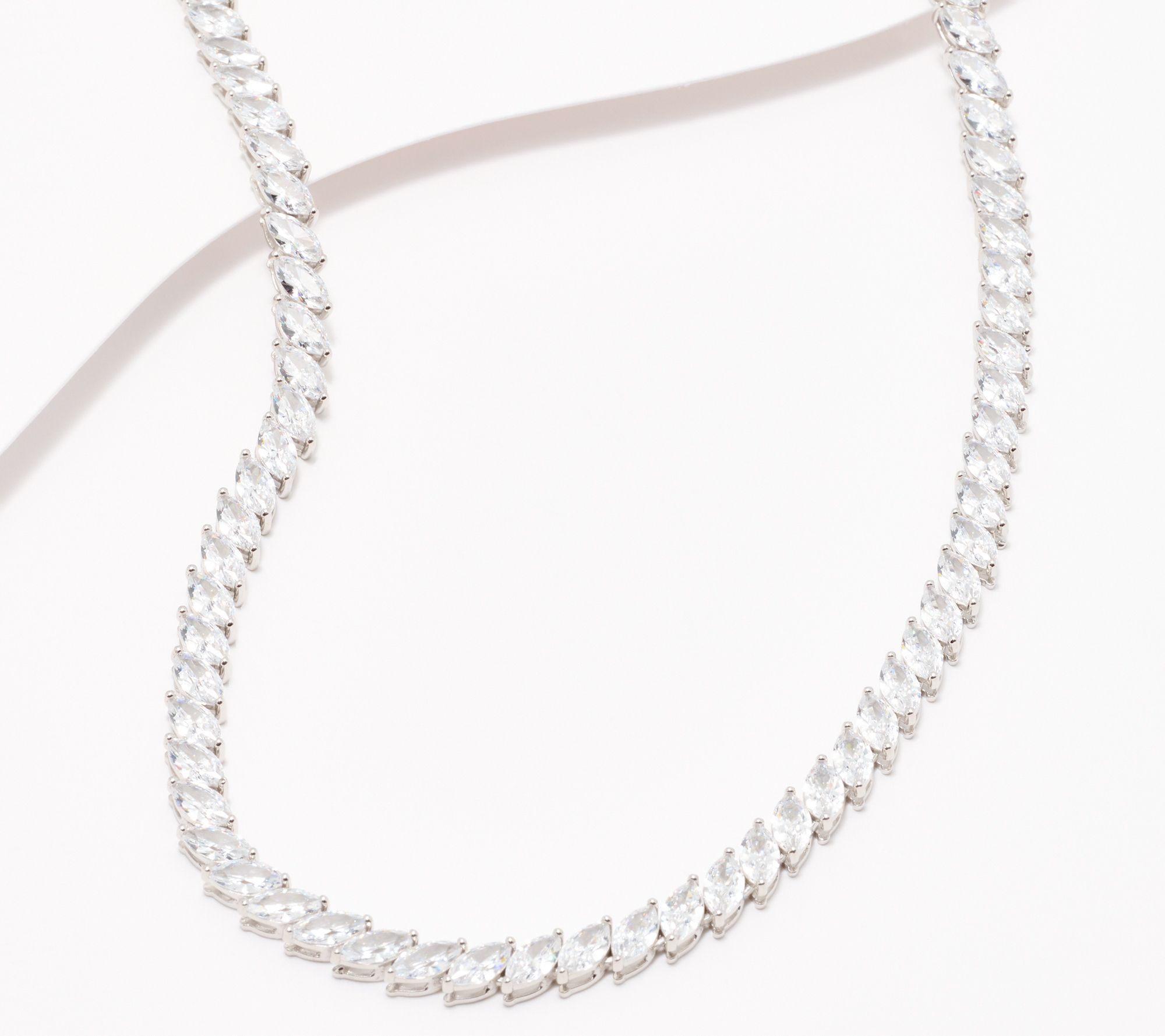 "As Is" Diamonique Classics 4mm Tennis Necklace Sterling Silver