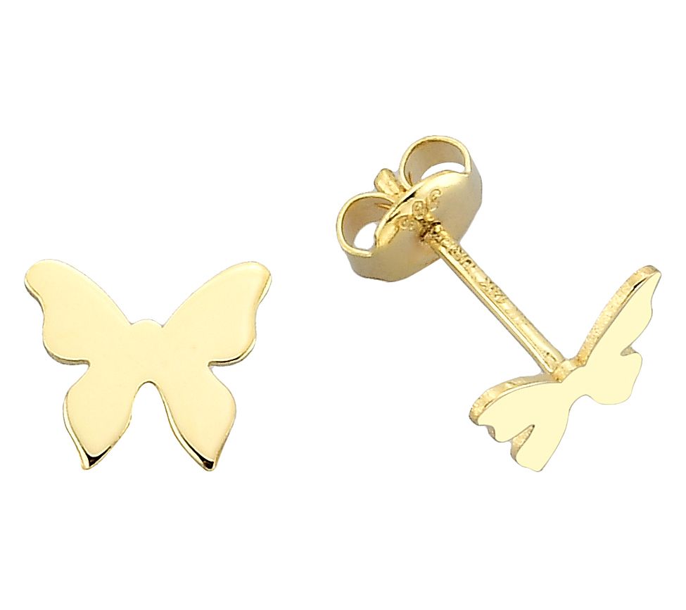 Adorna 14K Gold Butterfly Stud Earrings