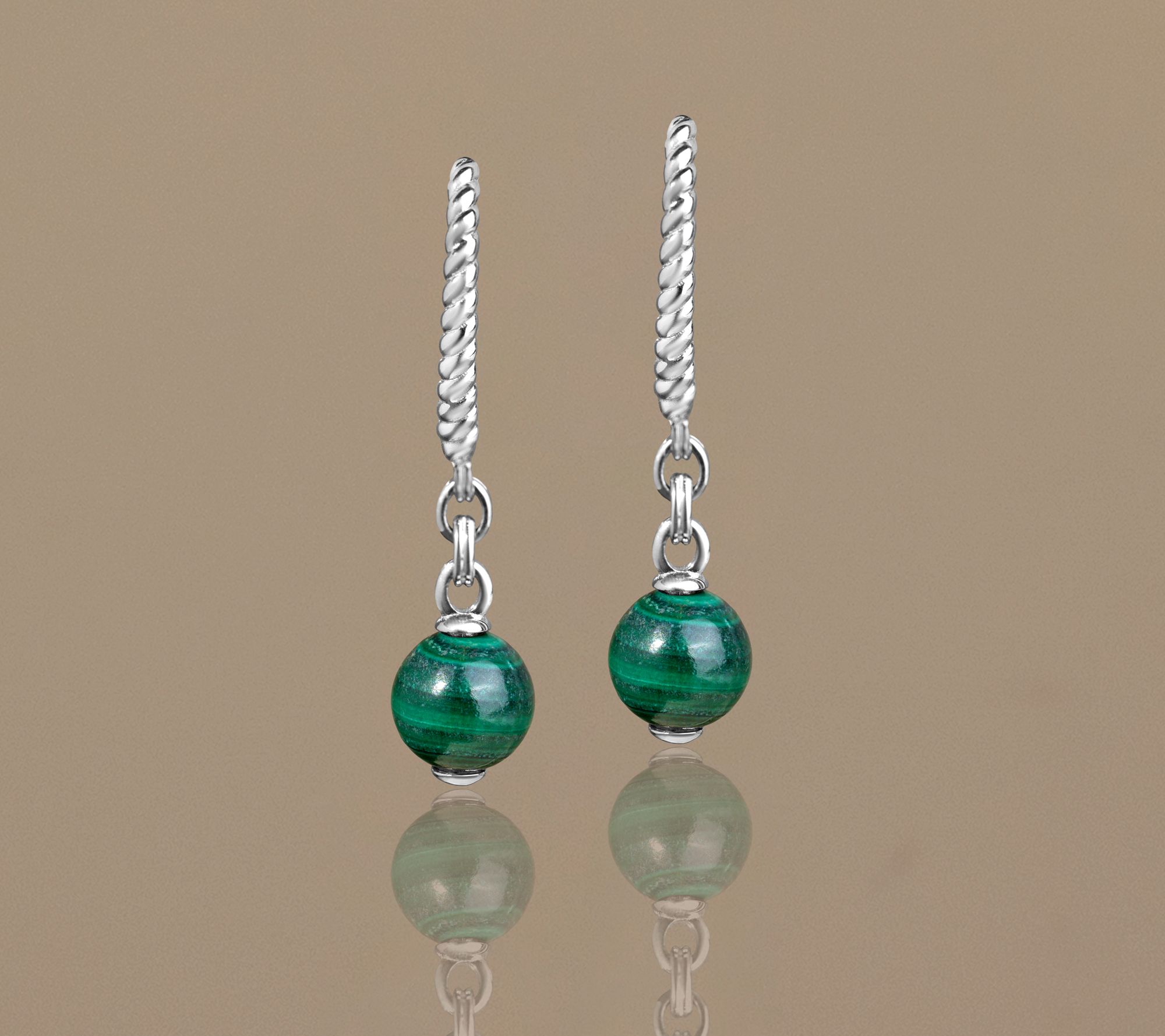 Christian James Sterling Silver Gemstone Bead Earrings