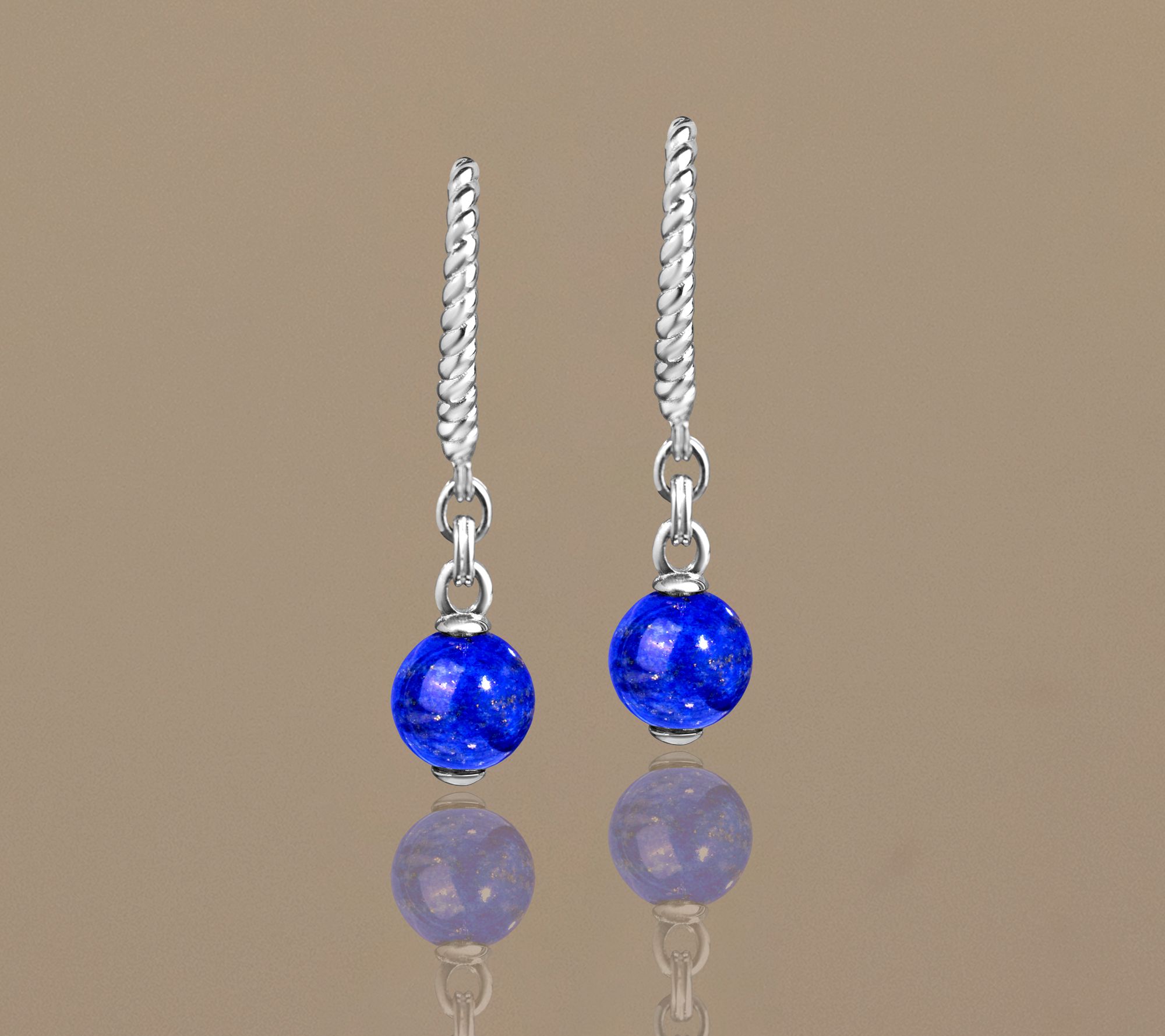 Christian James Sterling Silver Gemstone Bead Earrings