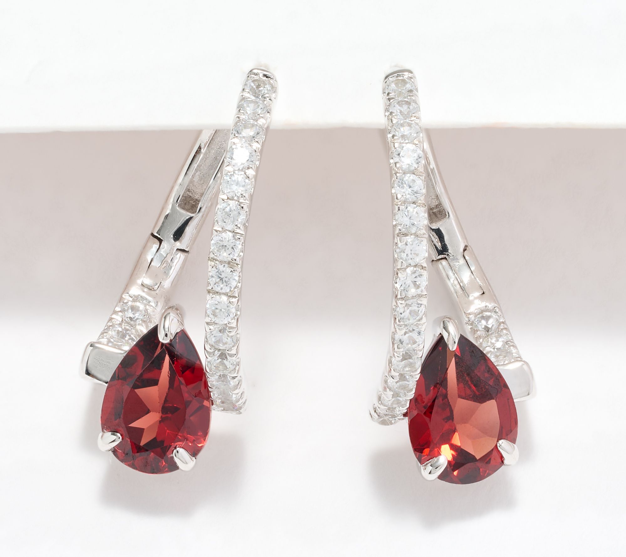 Affinity Gems Solitare in Twisted Setting Earrings, Sterling Silver