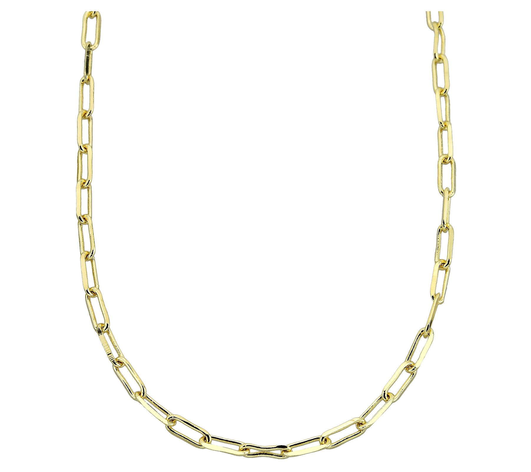 Adorna 14K Gold 1mm Solid Paperclip Chain  Necklace