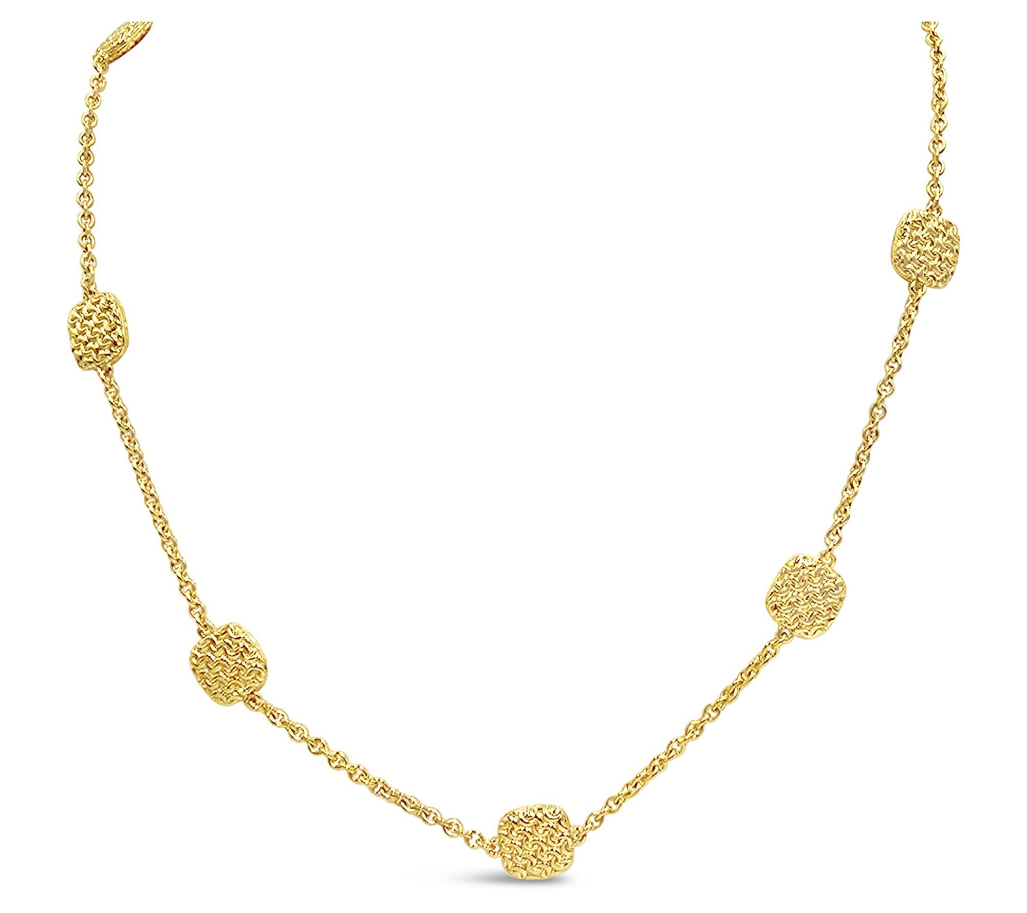 Tiffany Kay Silver 14K Clad Purl Knit Station Necklace