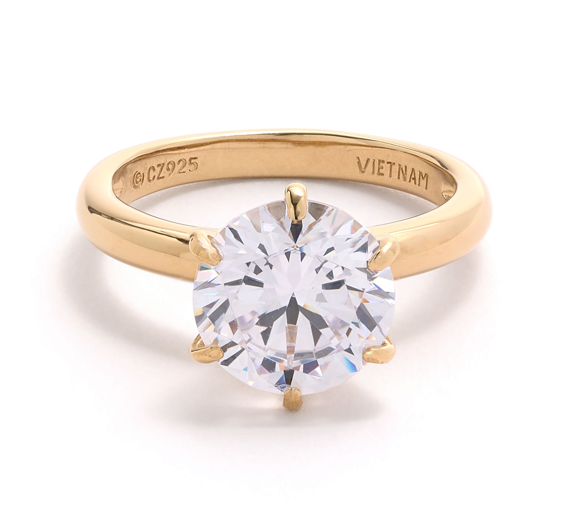 Diamonique Classics 4.00 cttw Ring, 14K Plated