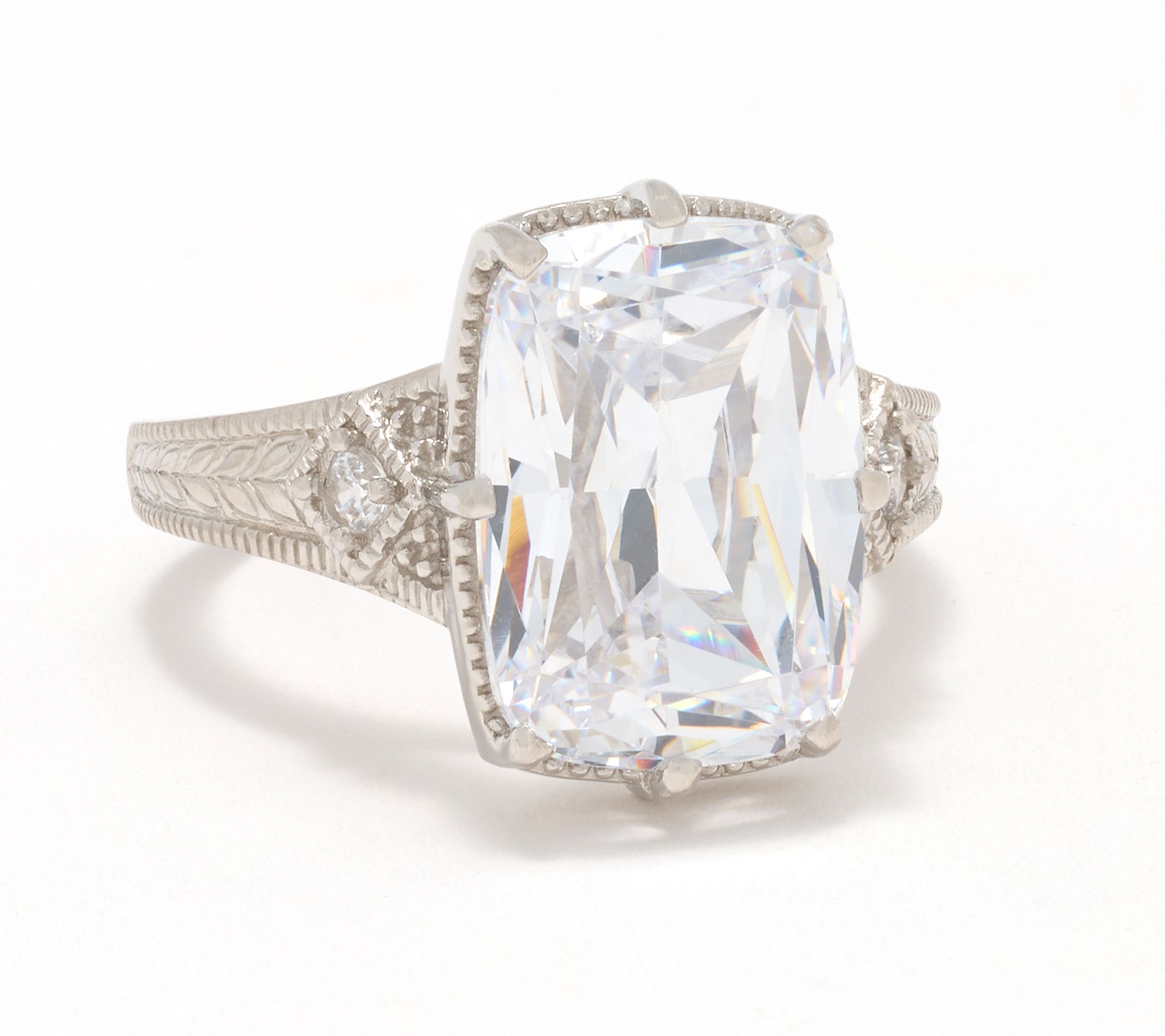 Diamonique x Lulu Frost Antique Engraved Ring, Sterling Silver