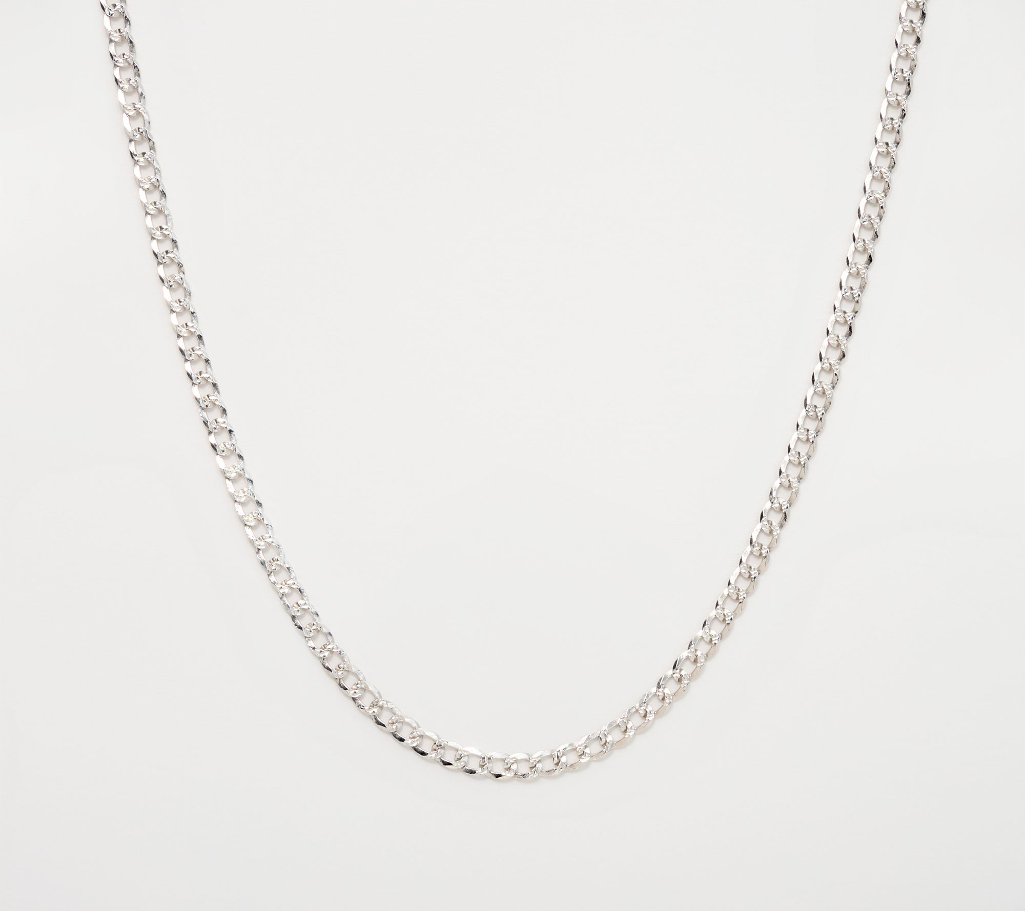 David Markstein Sterling Silver Luxe D/C Curb Necklace, 16"