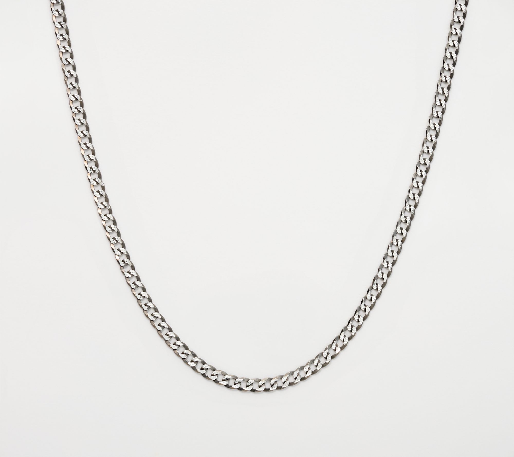 David Markstein Sterling Silver Luxe D/C Curb Necklace, 16"