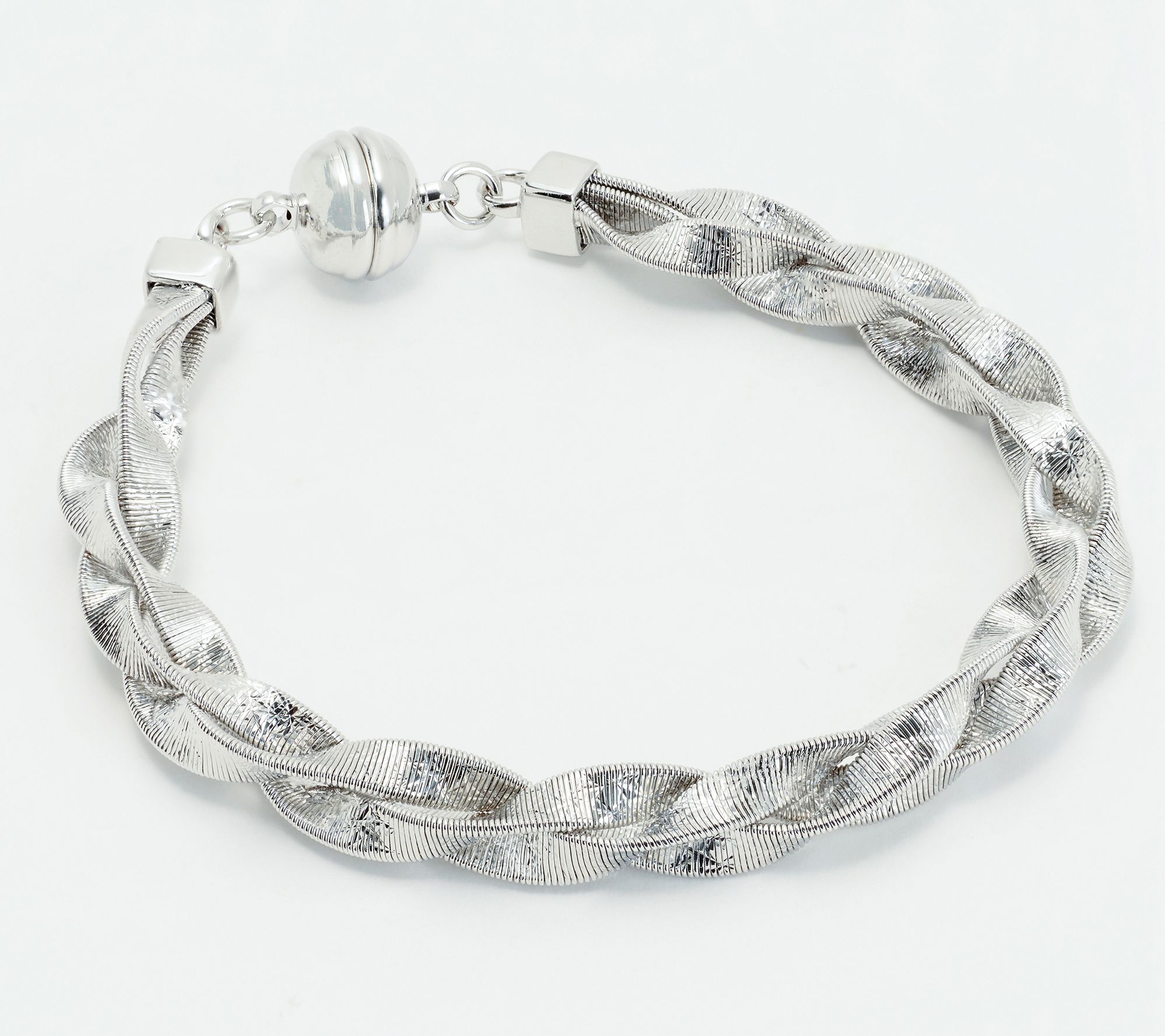 "As Is" David Markstein Bronze Diamond Cut Braided Omega Bracelet