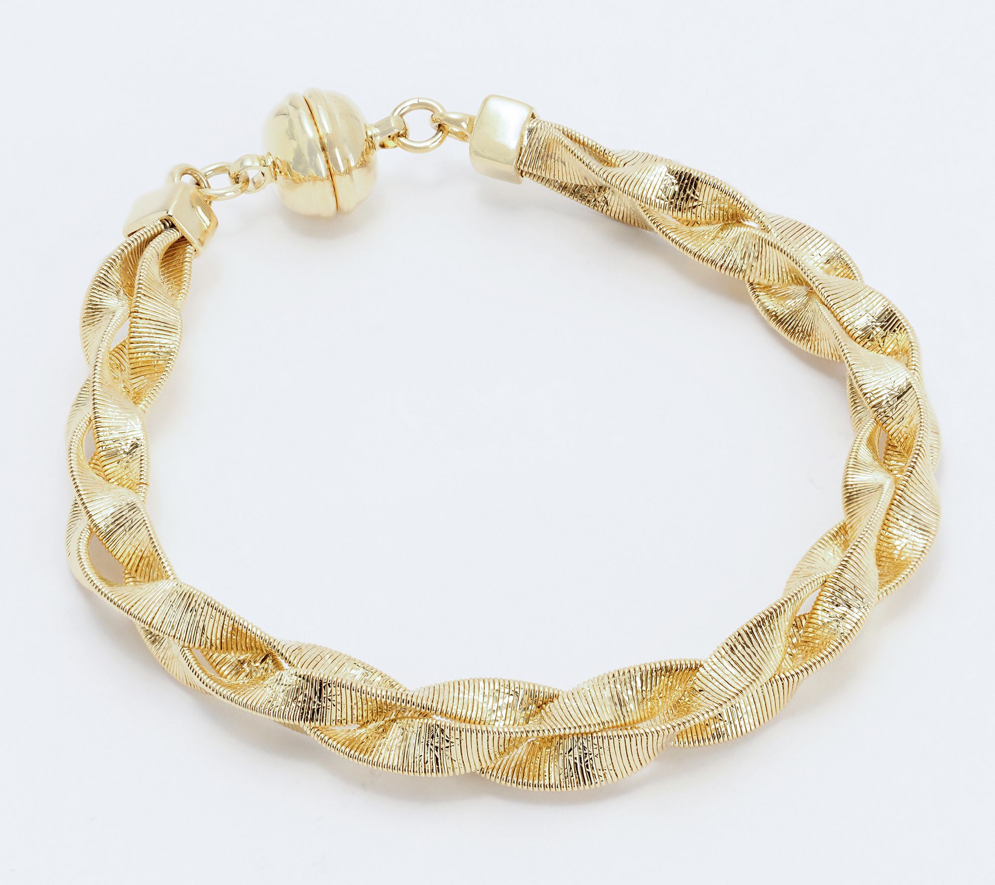 "As Is" David Markstein Bronze Diamond Cut Braided Omega Bracelet