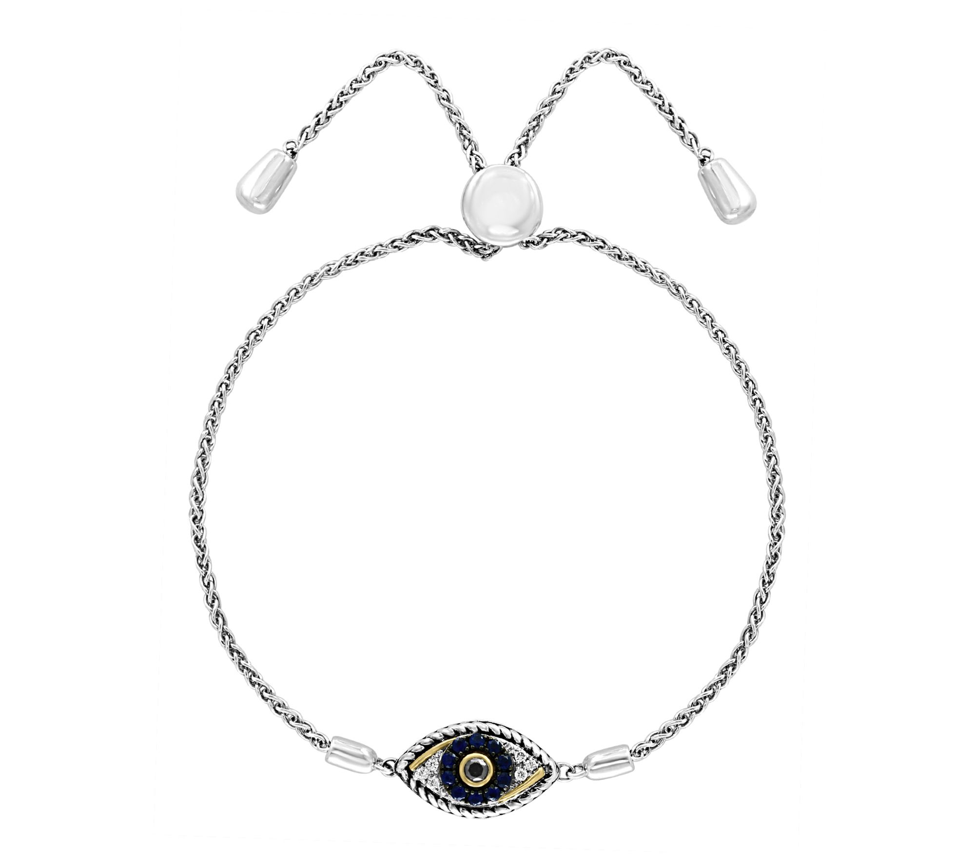 Effy Diamond & Sapphire Evil Eye Bracelet, Sterling & 18K Gold