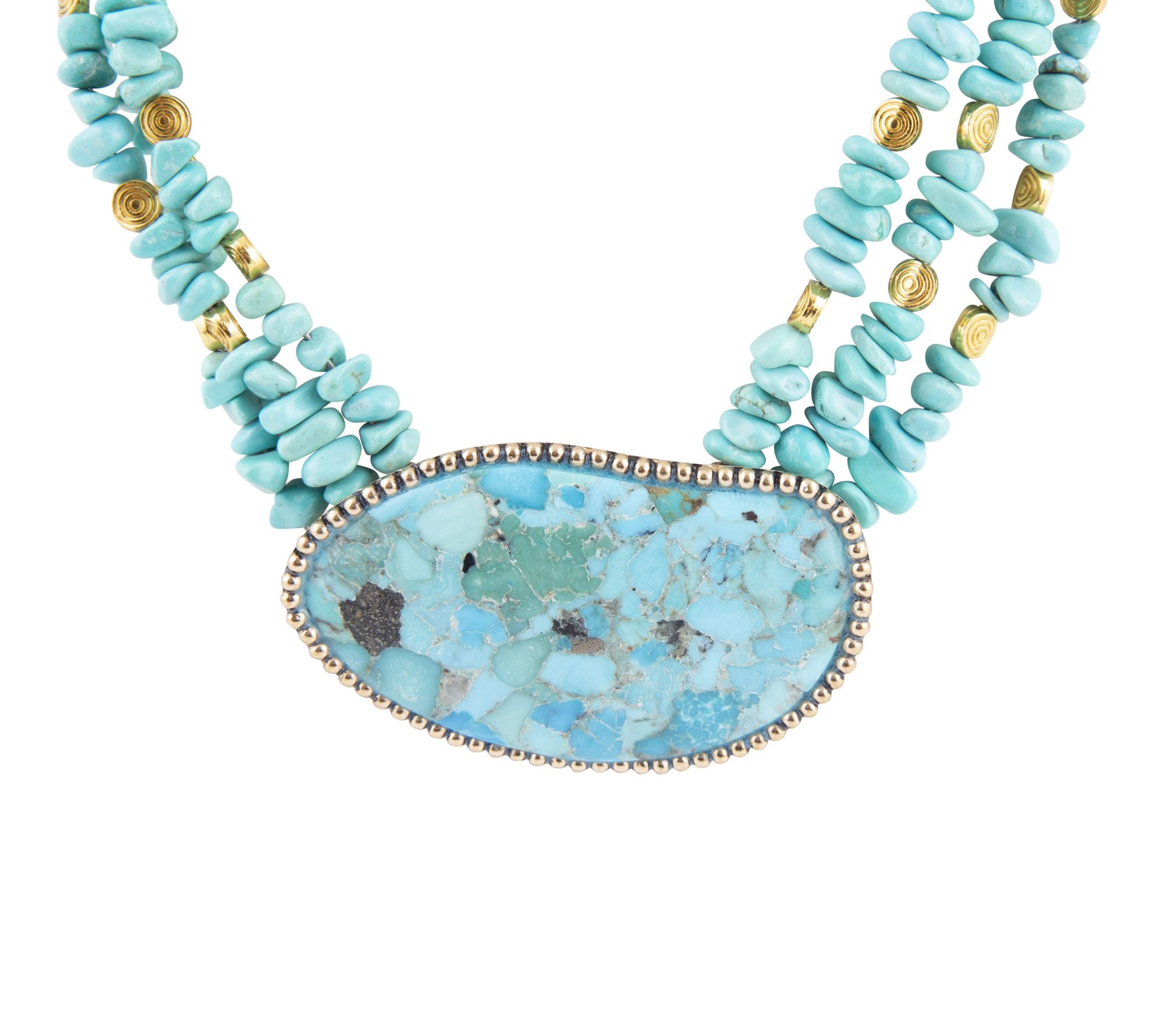 Barse Artisan Crafted Turquoise Beaded Statement Necklace