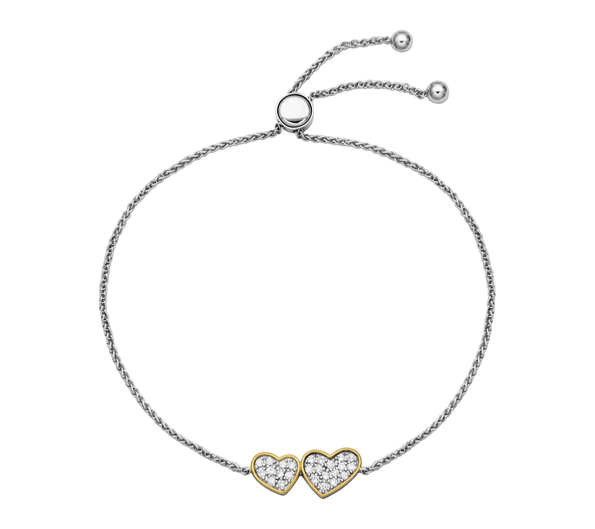 LuxLab 0.25 cttw Lab Grown Diamond Double HeartBracelet