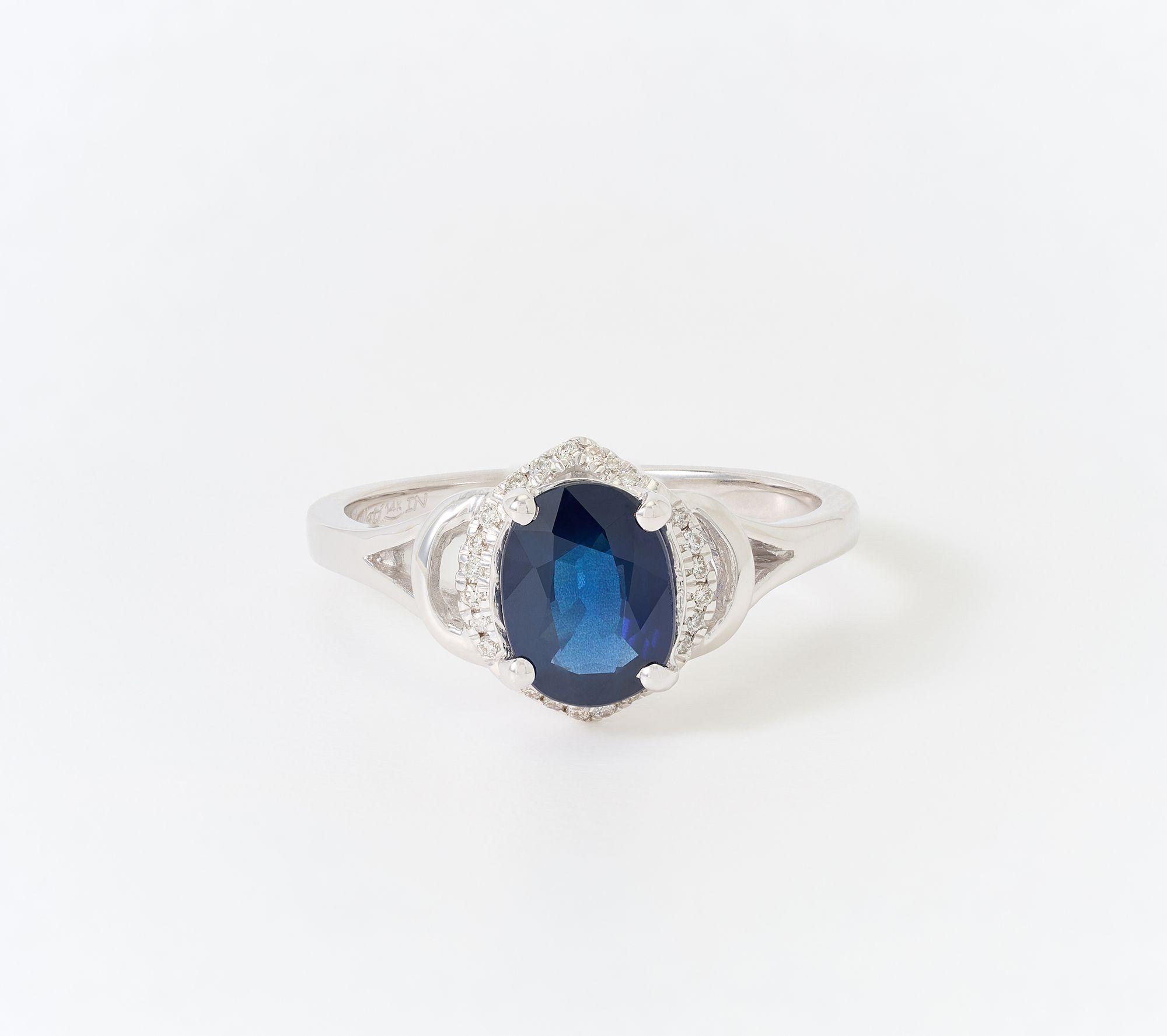 Kallati Diamond & Oval Sapphire Center Stone Ring, 14K Gold