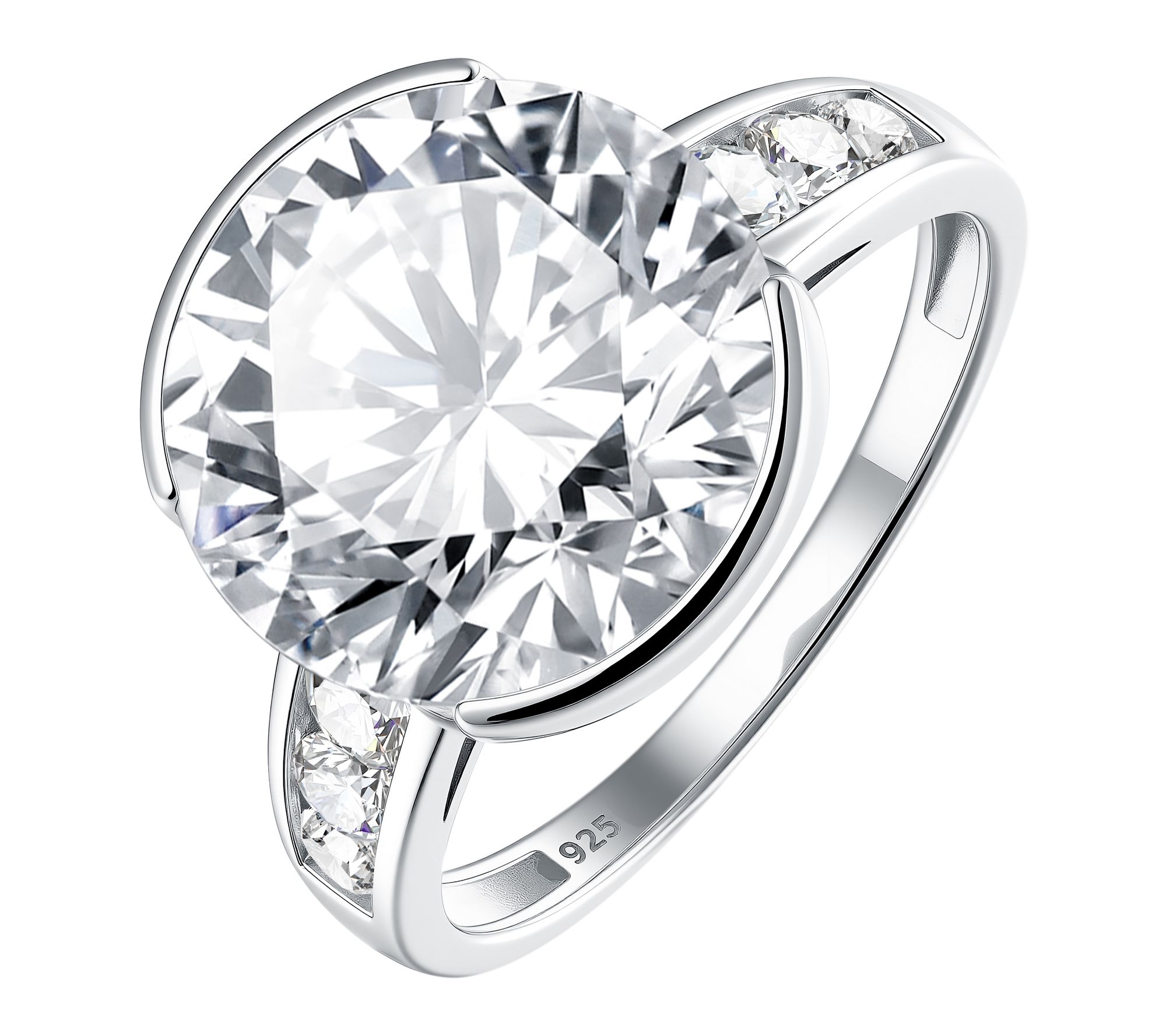 Diamonique x Jennifer Miller Round Solitaire Ring, Sterling