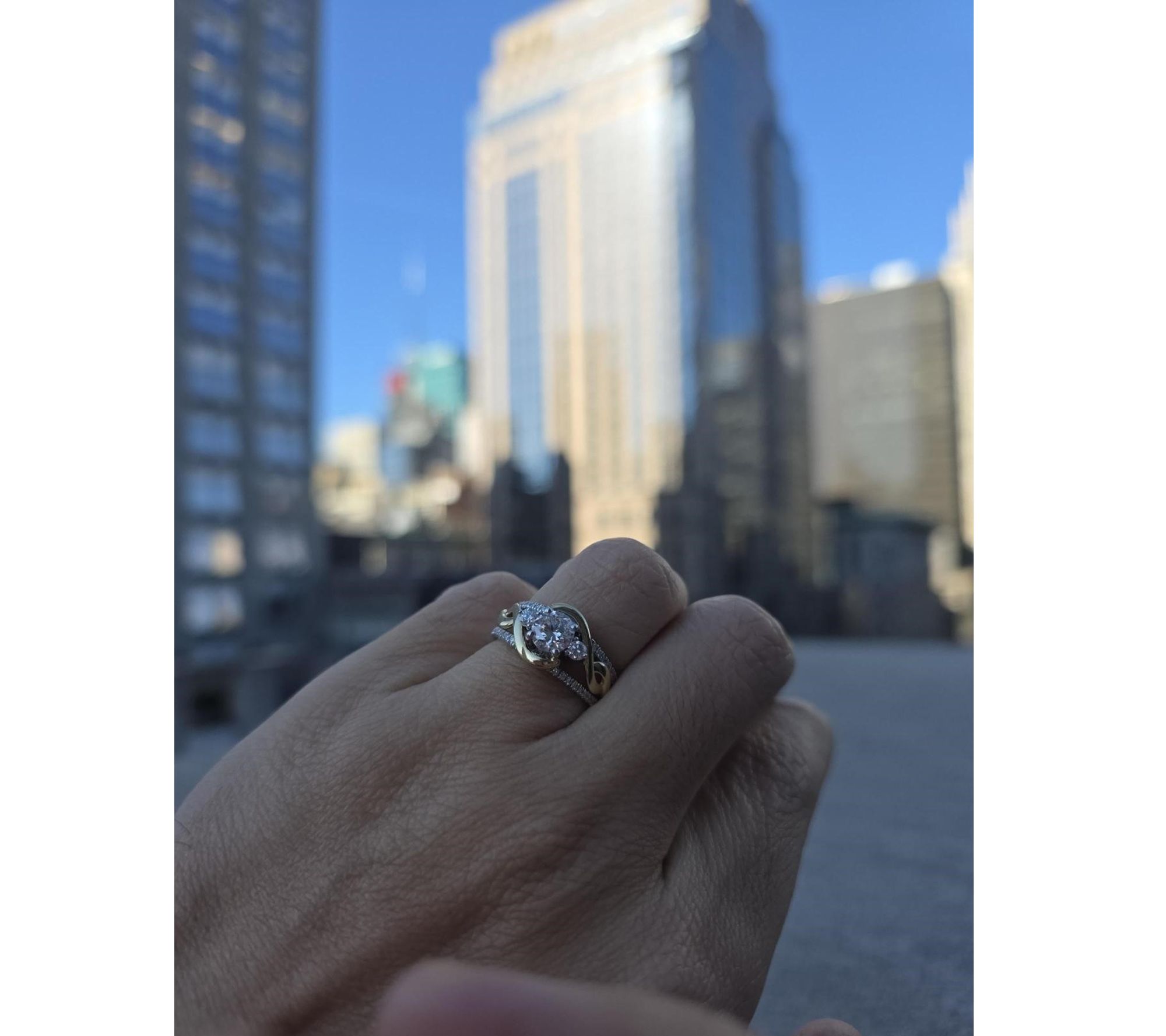 Fire Light 1.10 cttw Lab Grown Diamond Two-ToneRing, Sterling