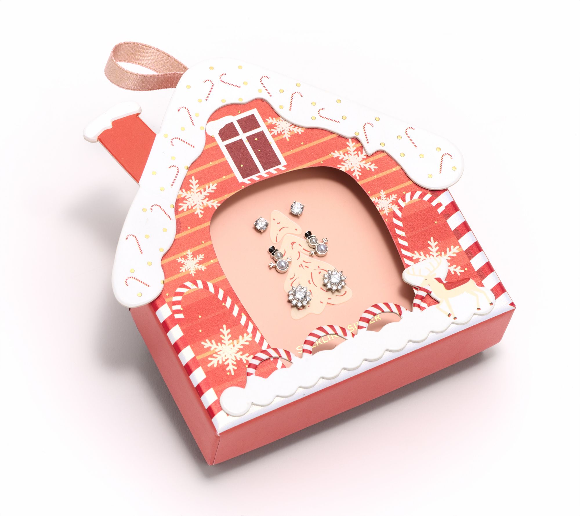 "As Is" Diamonique x Erin Moseley Set/3 Holiday Stud Earrings