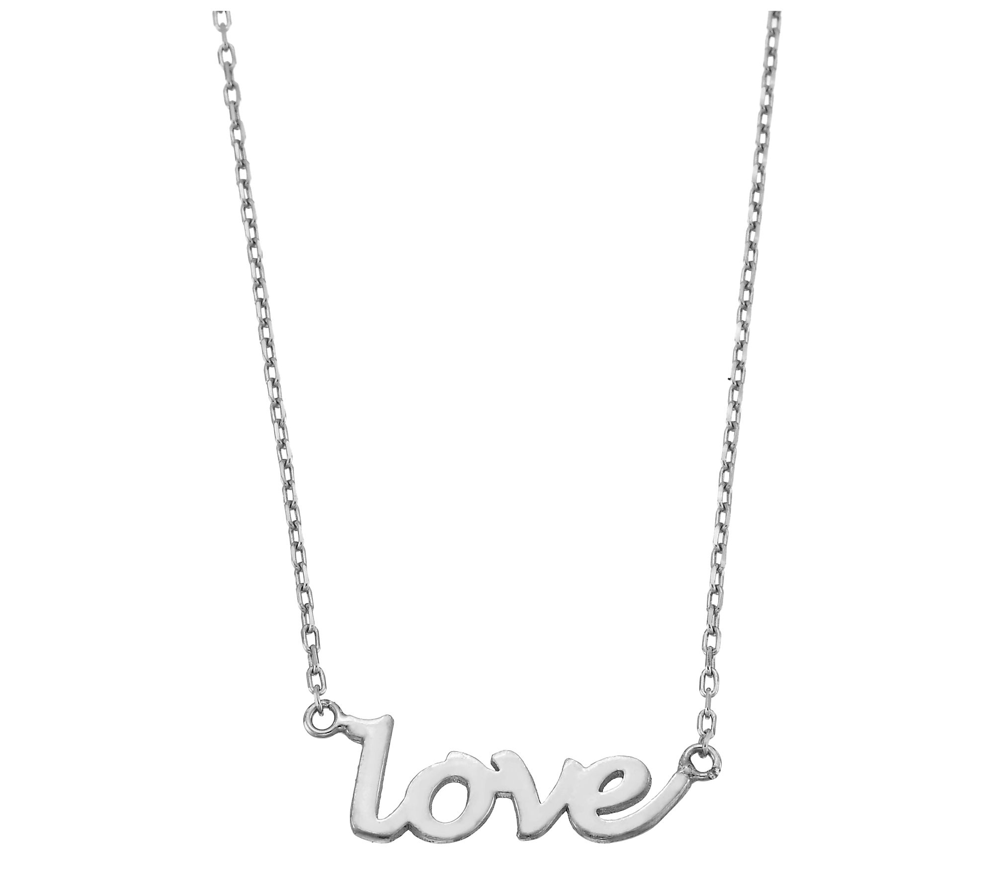 Silver Style Hand Script Love Necklace, Sterling