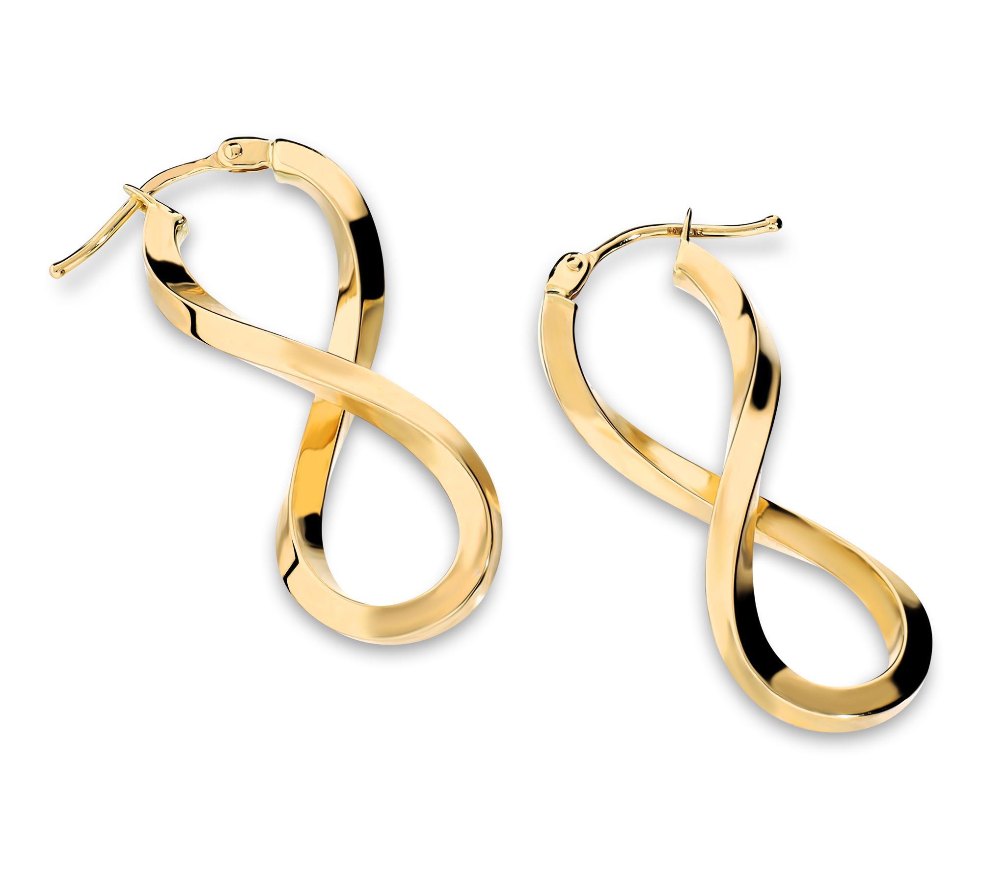 Italian Gold Figure Eight Dangle Earrings, 14K