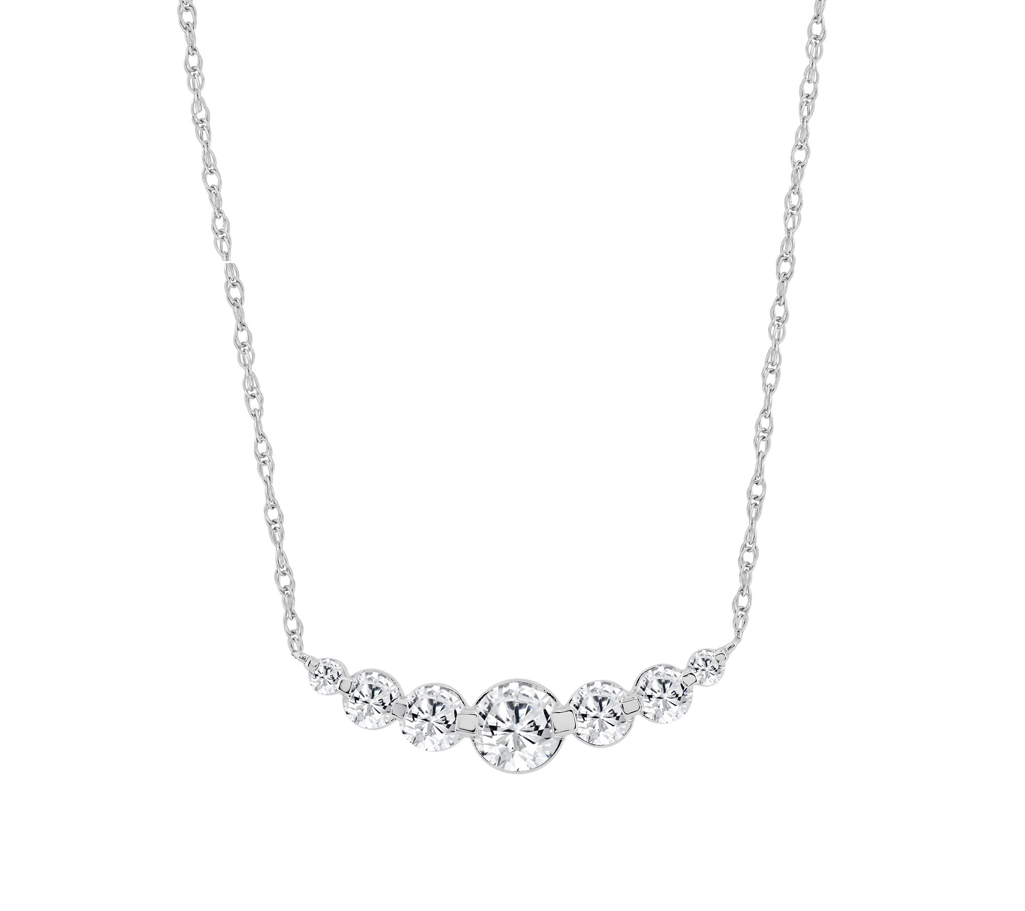 Fire Light 1.00 cttw Lab Grown Diamond Arc Necklace, Sterling