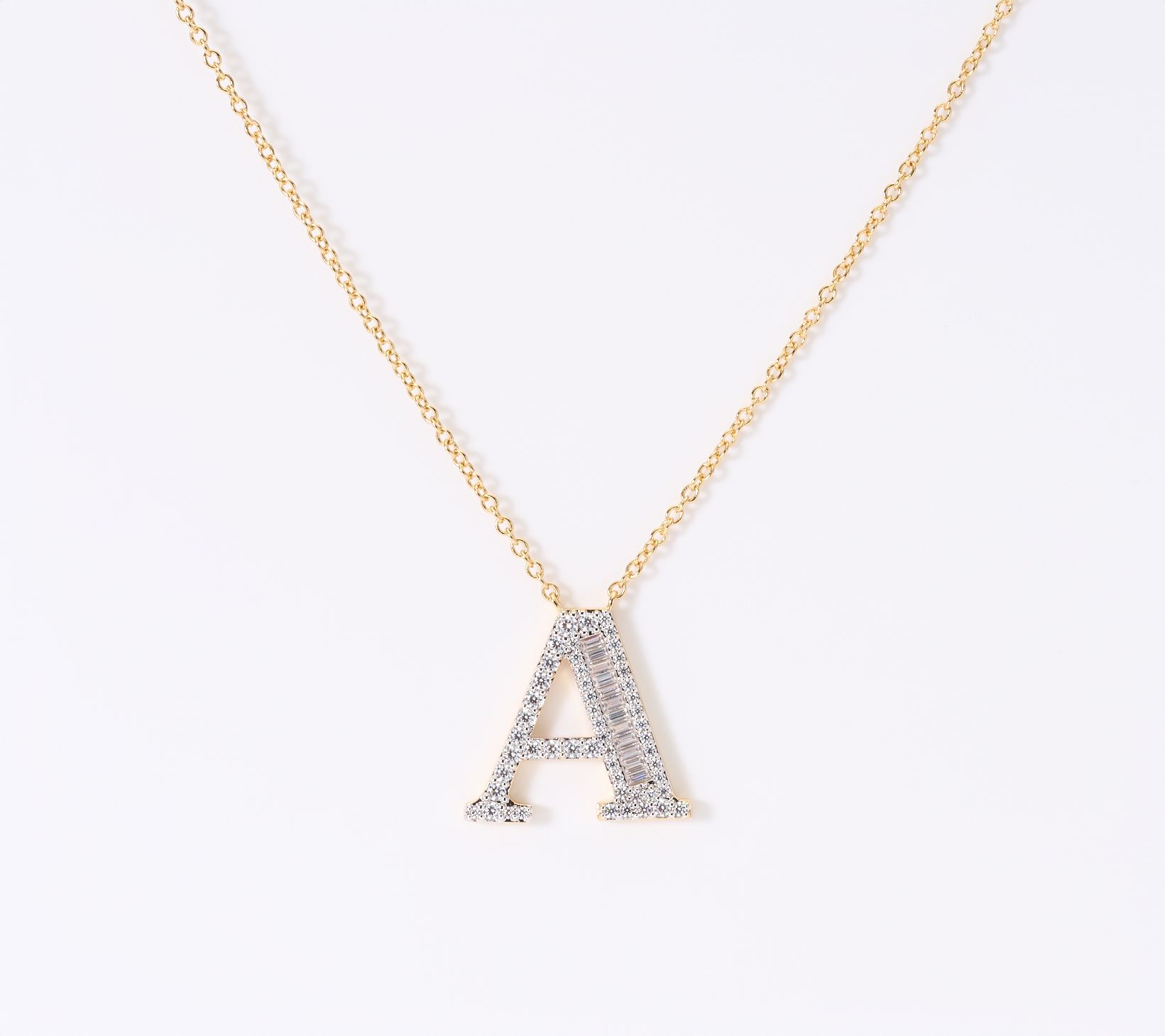  Diamonique x Jennifer Miller Goldtone Initial Necklace