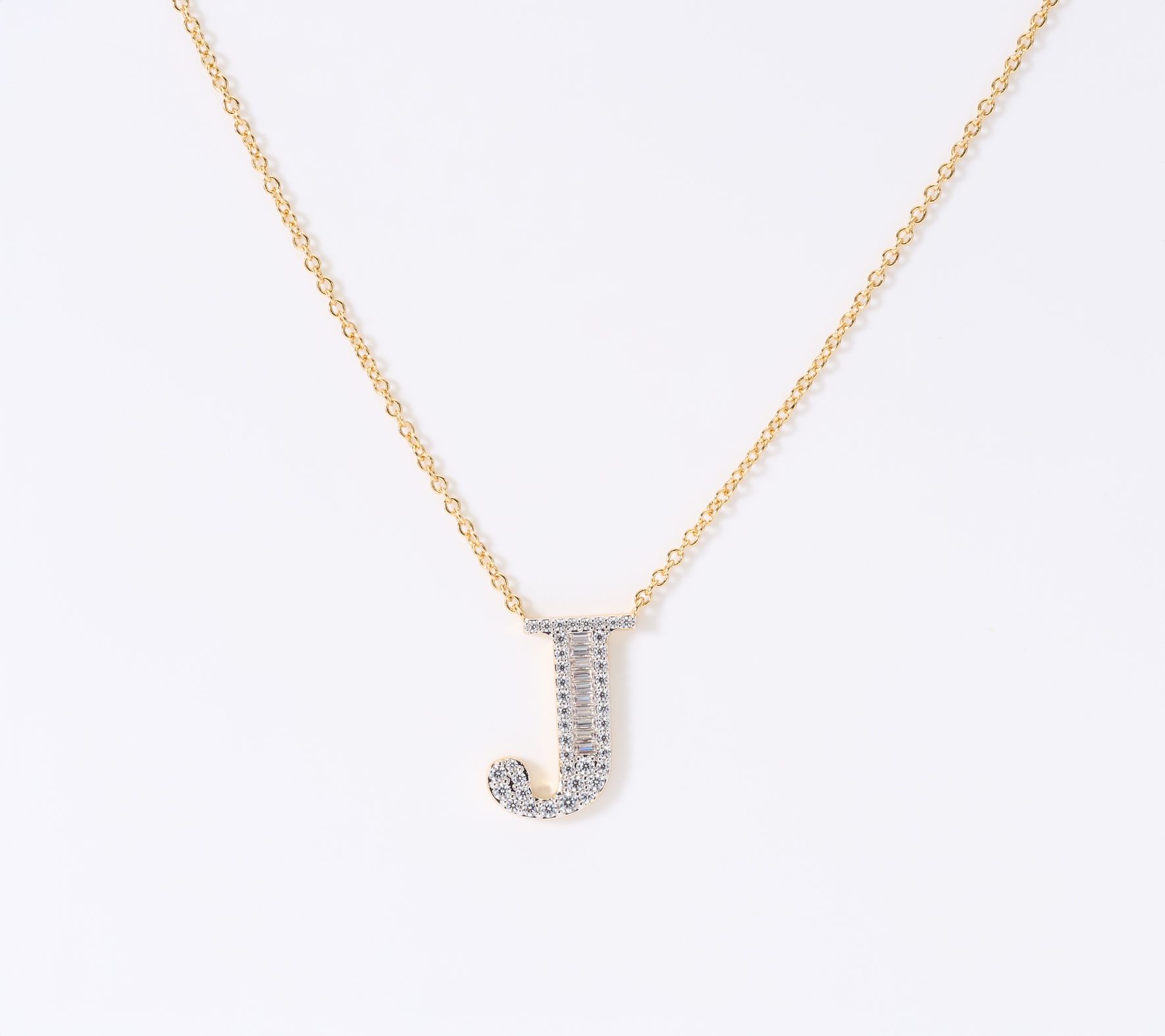 Diamonique x Jennifer Miller Goldtone Initial Necklace