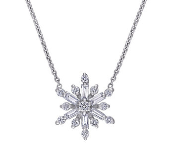 Affinity 4/10 cttw Diamond Snowflake Necklace,14K - J482476