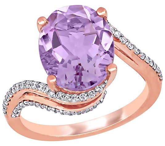 Bellini 14K 3.00 cttw Rose de France & 1/3 cttw Diamond Ring