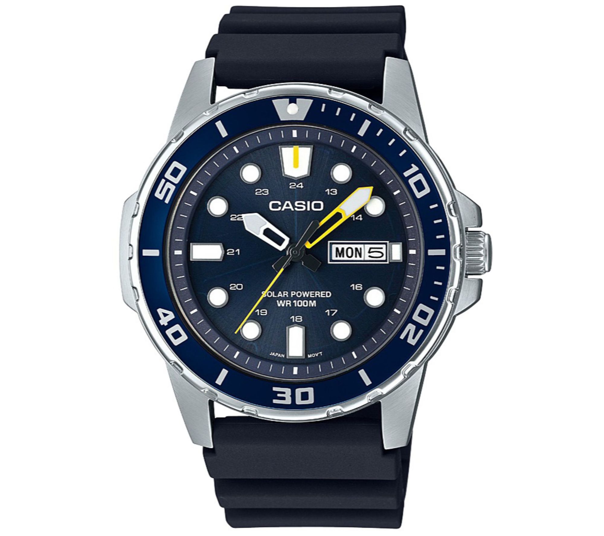 Casio Men's Solar-Powered Blue Resin Strap Watc h