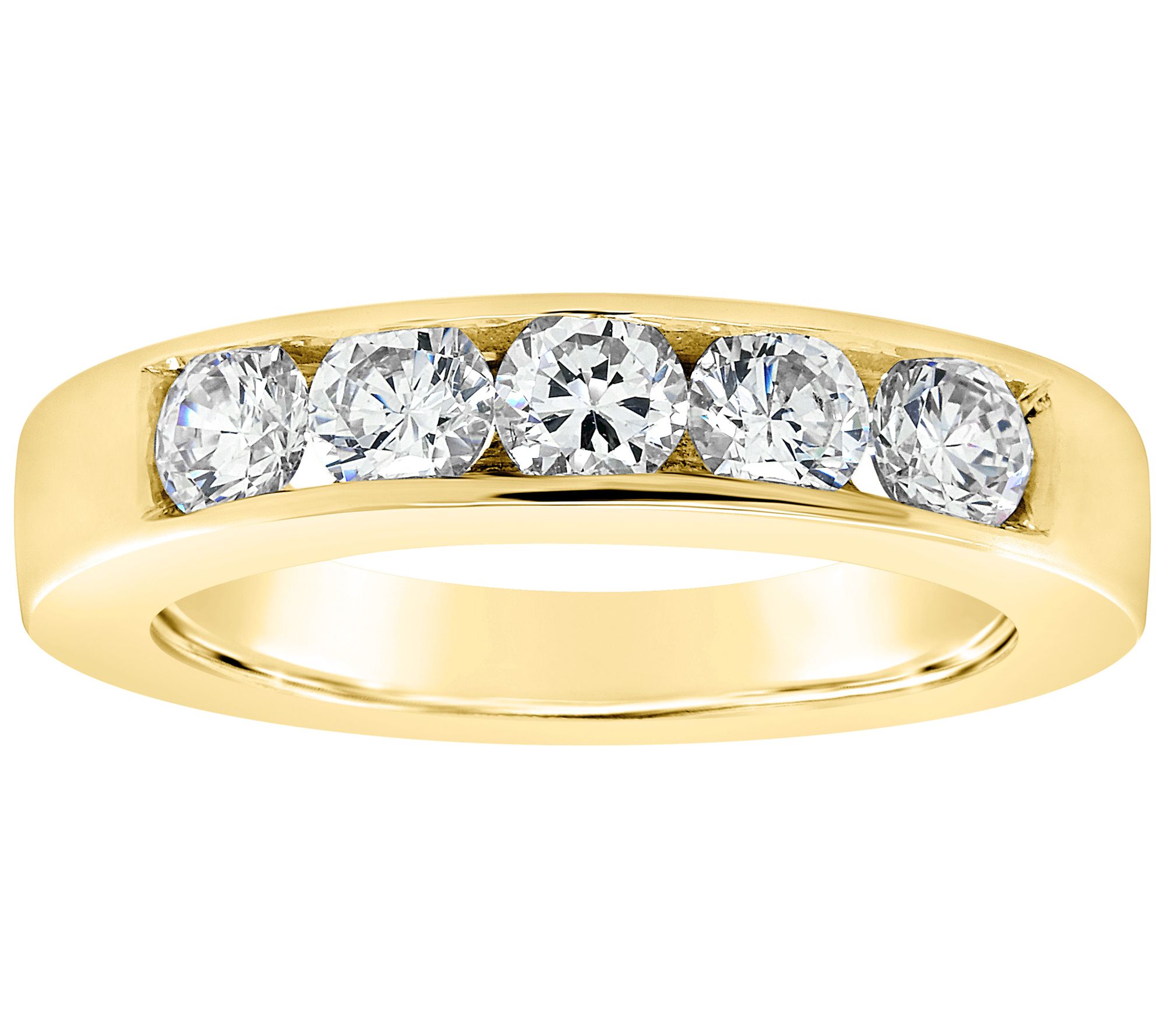 Affinity 14K Channel Set 9/10 cttw 5-Stone Diamond Ring