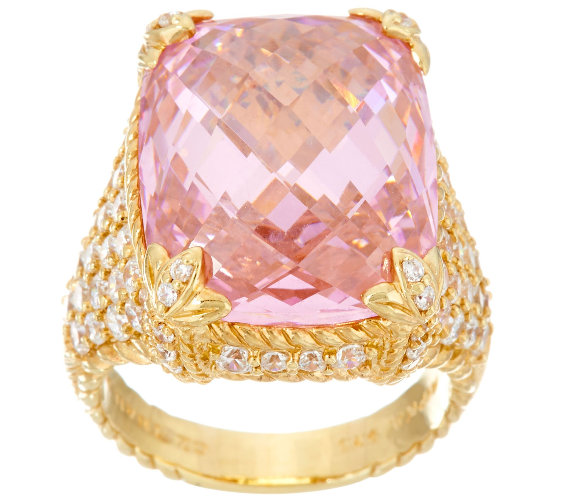 Judith Ripka Sterling / 14K Clad Pink Diamonique Monaco Ring - QVC.com
