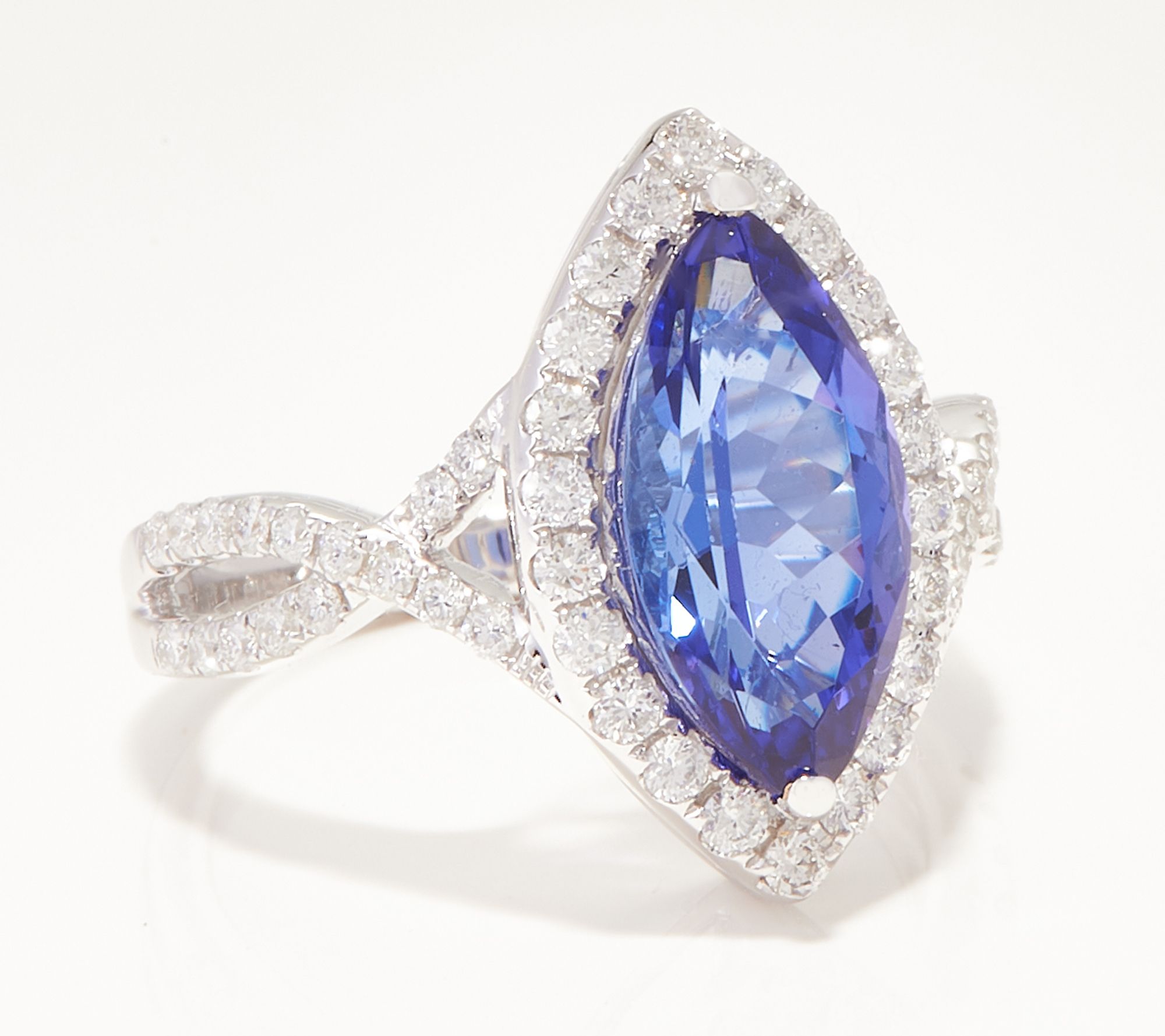 Affinity Gems Marquise Cut Tanzanite and Diamond Ring, 2.35 cttw, 14K - J360477