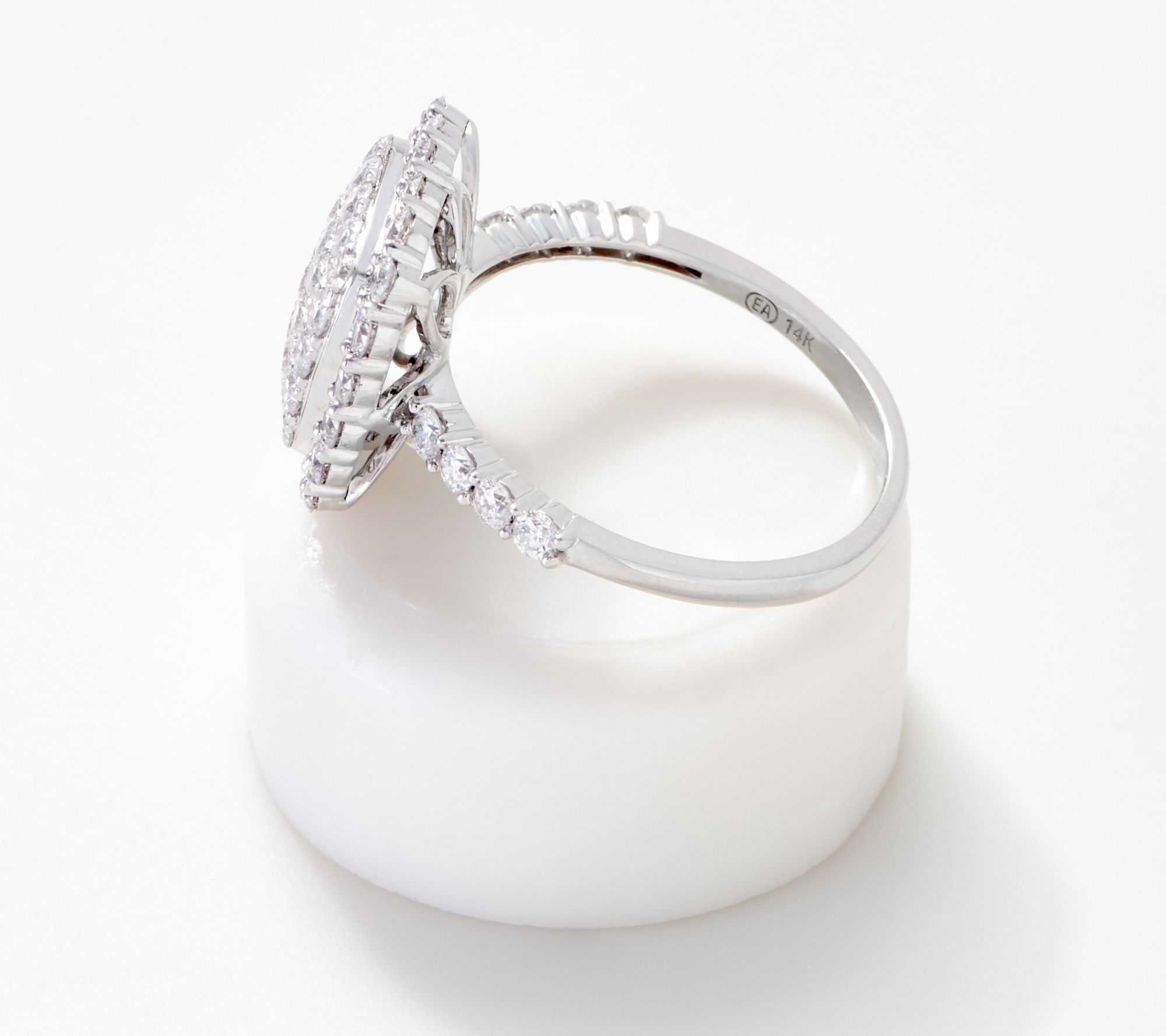 Affinity 14K Gold Cushion Pave' Diamond Ring, 1.50 cttw - QVC.com