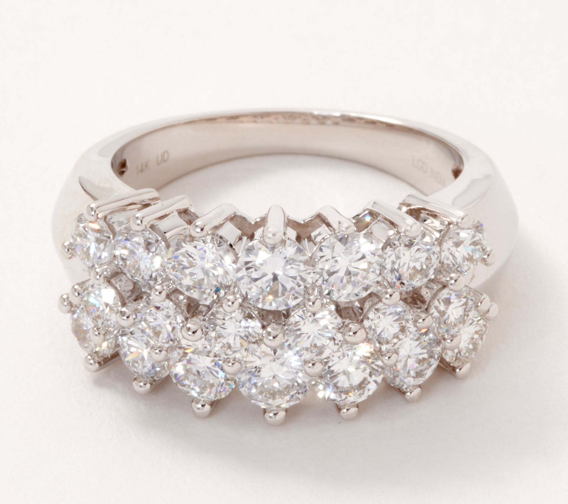 Fire Light Lab Grown Diamond 14K Gold Band Ring, 3.00cttw