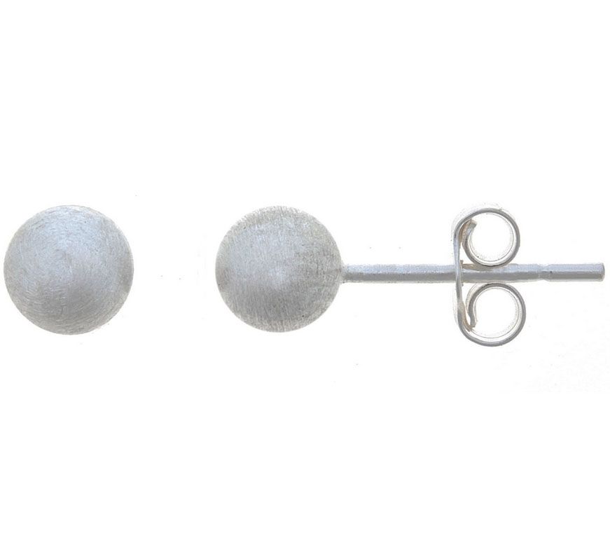Sterling Silver 5mm Satin Finish Ball Stud Earring